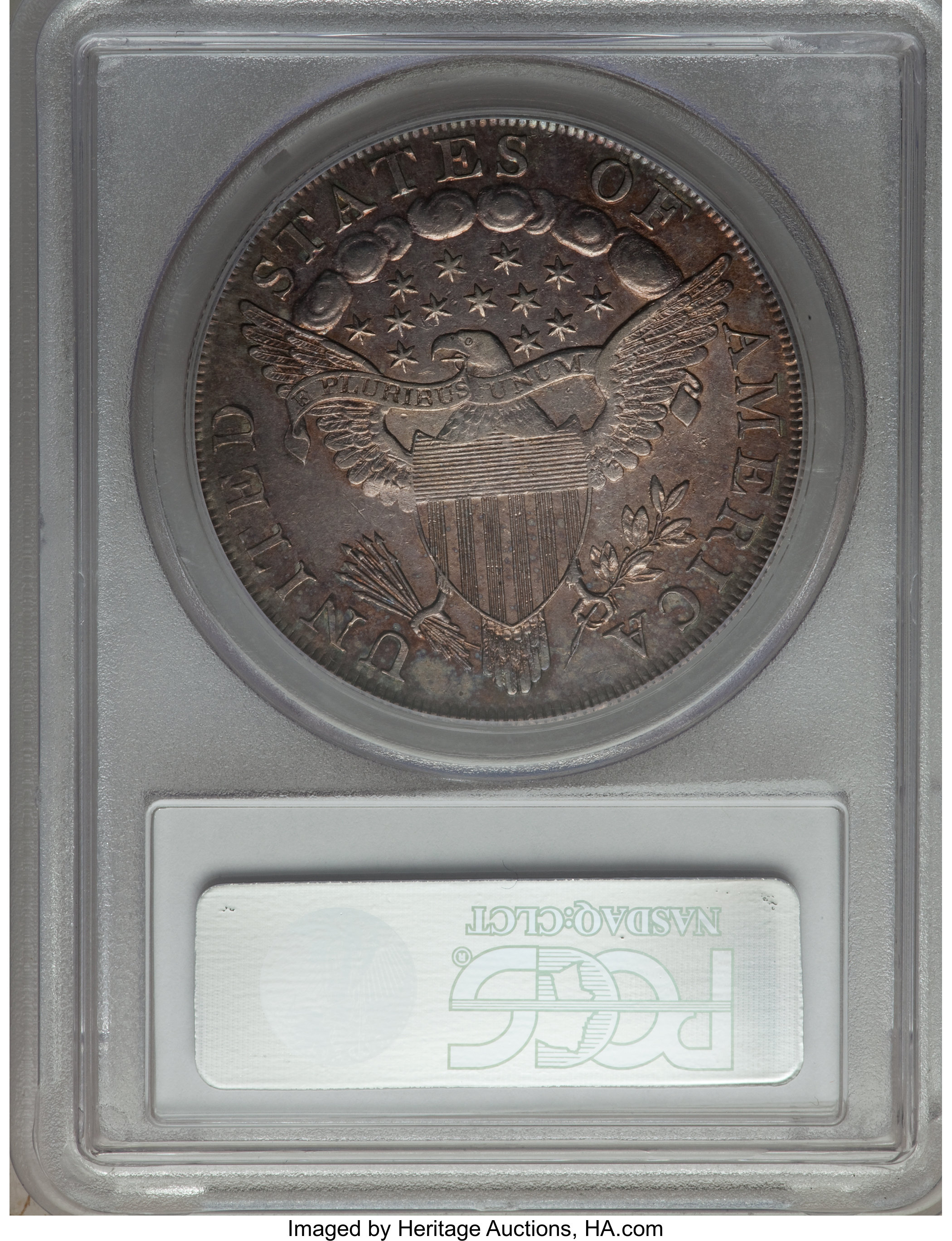 1798 $1  Large Eagle, Pointed 9, Close Date, B-9, BB-121 AU58 CAC thumbnail 5