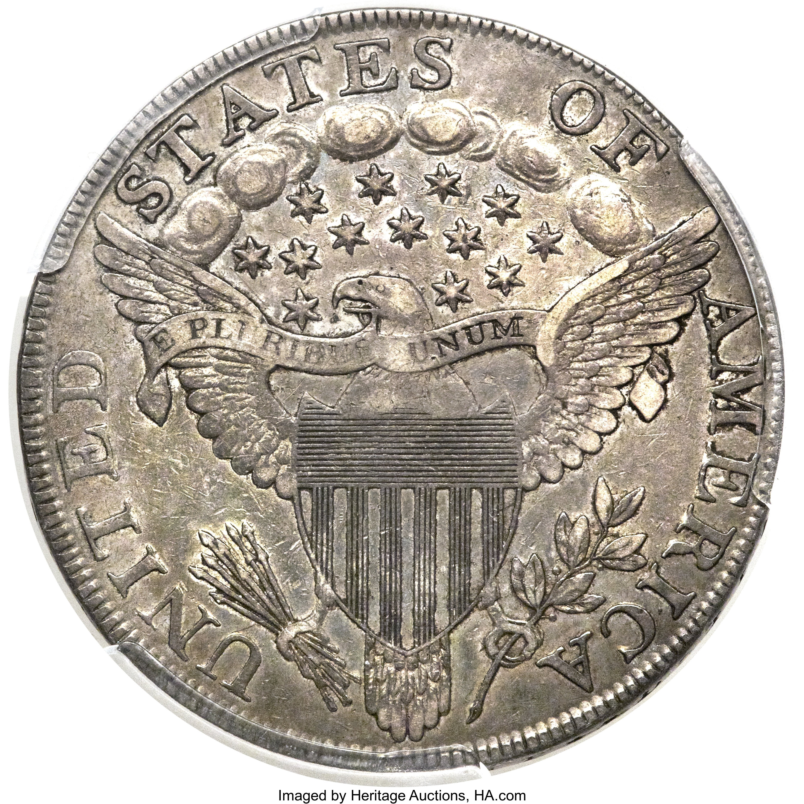 1798 $1  Large Eagle, Pointed 9, 10 Arrows, B-21, BB-107 AU58 thumbnail 20