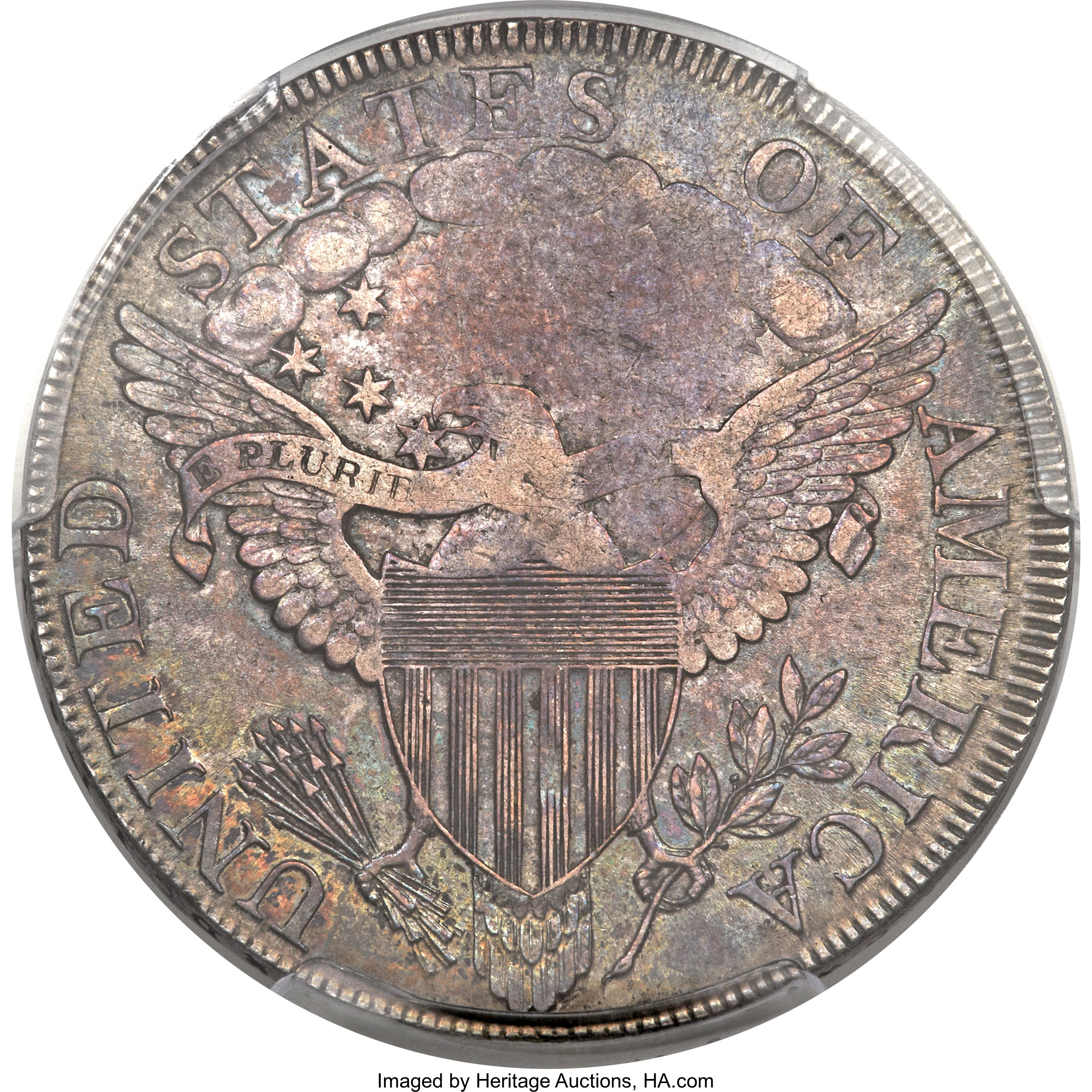 1798 $1  Large Eagle, Pointed 9, Wide Date, B-12, BB-120 MS62 CAC thumbnail 20