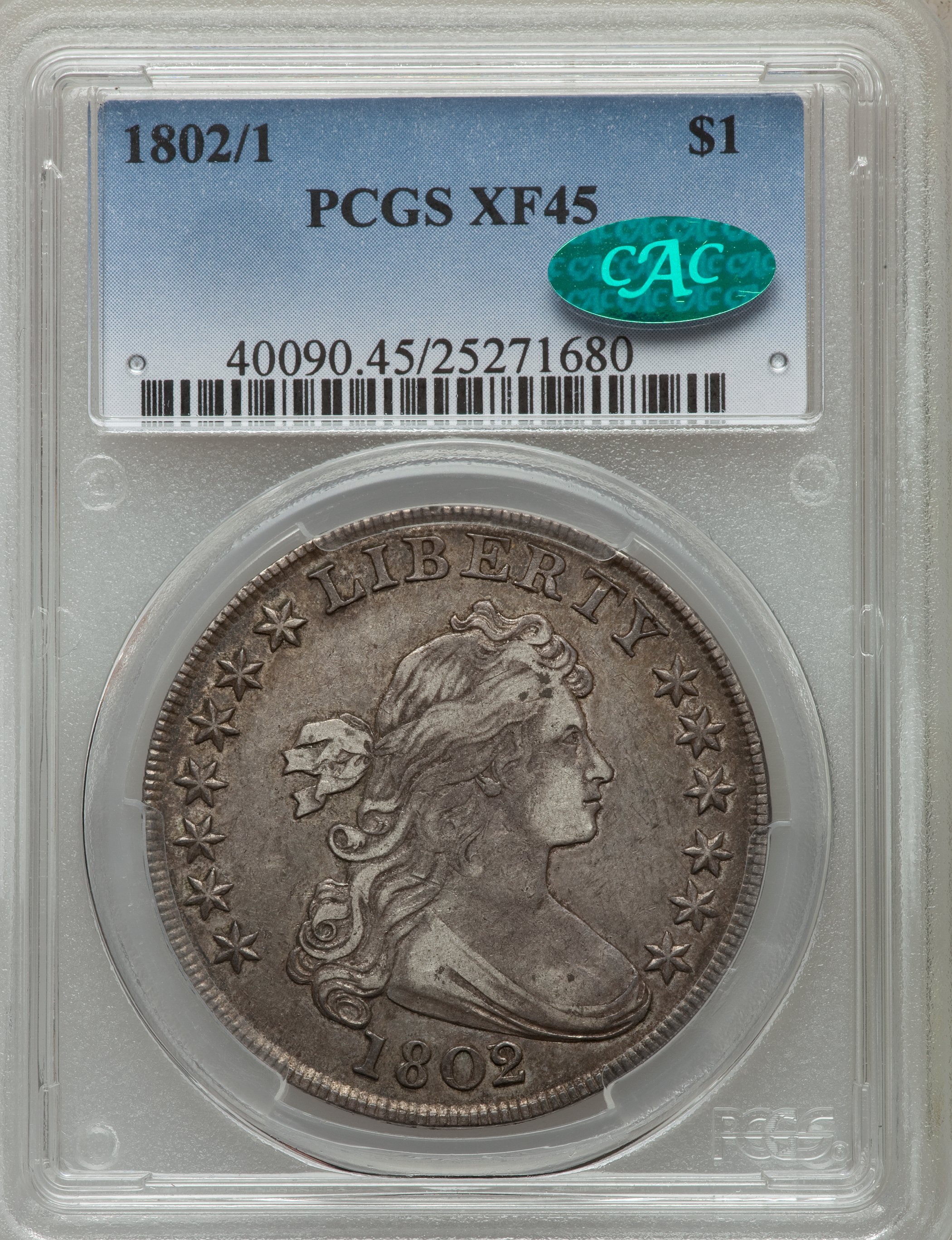 1802/1 $1  Wide Date, B-2, BB-233 AU55 thumbnail 9