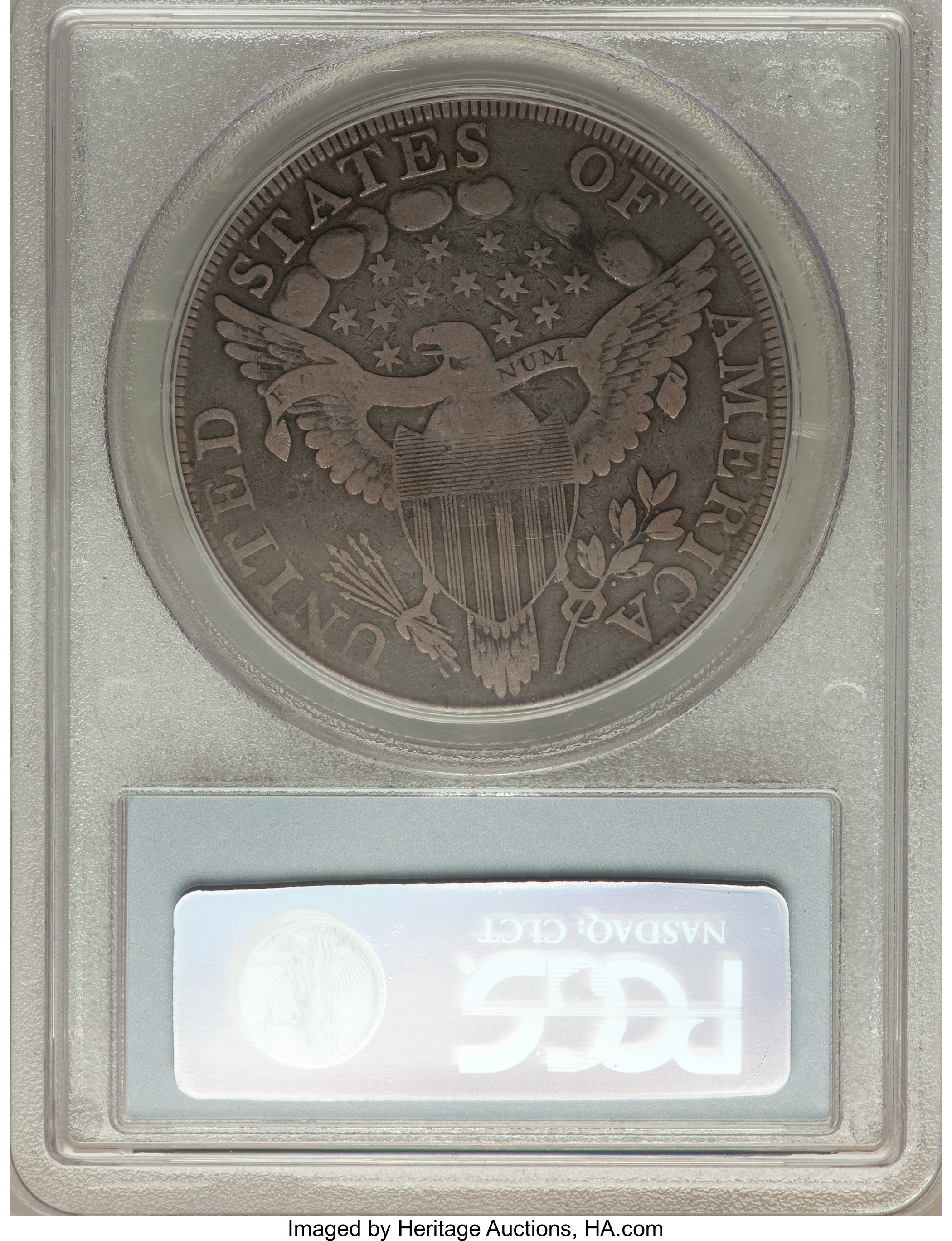 1798 $1  Large Eagle, Pointed 9, 10 Arrows, B-13, BB-108 F15 CAC thumbnail 3