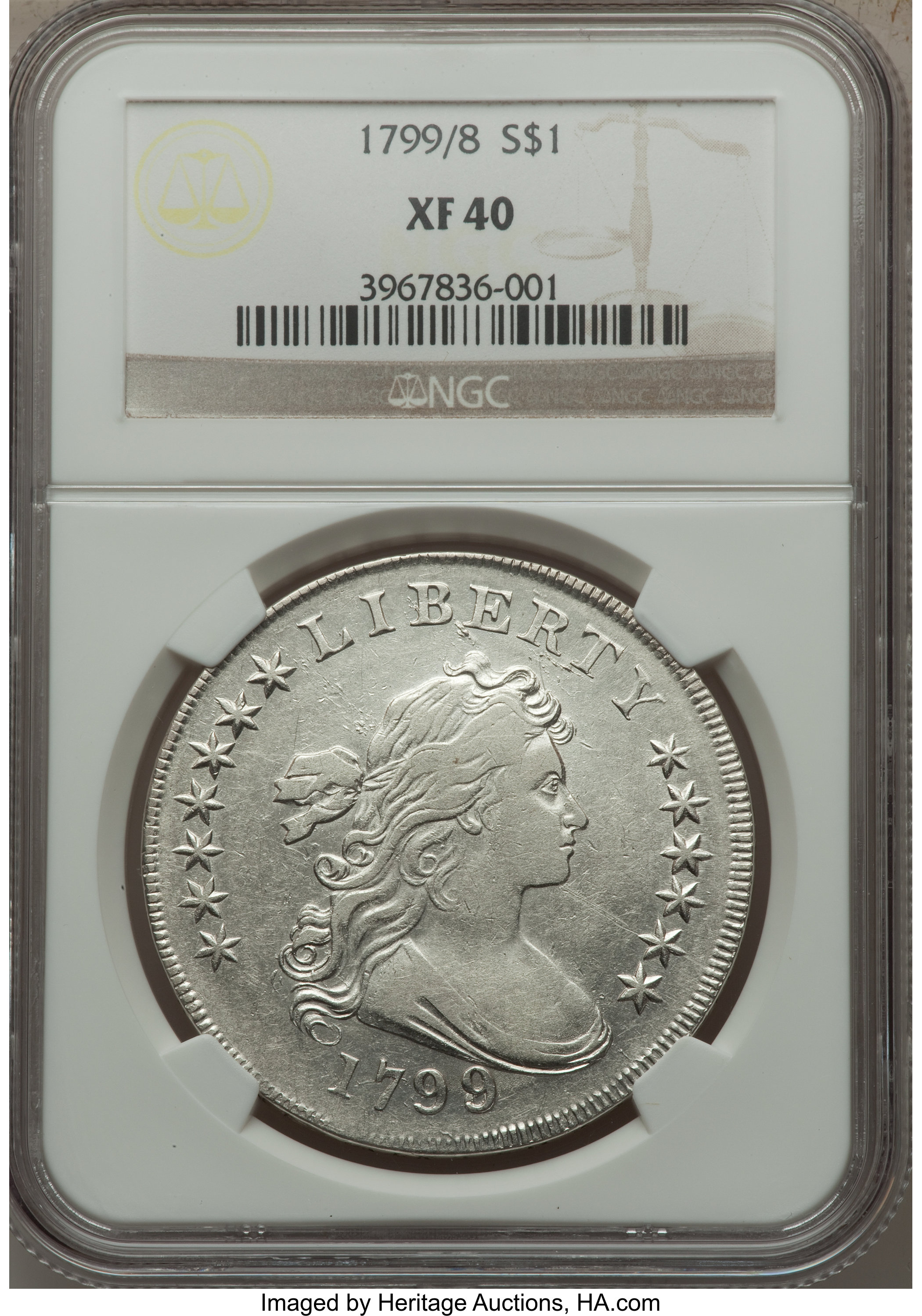 1799/8 $1  13 Stars Reverse, B-2, BB-143 XF40 thumbnail 12
