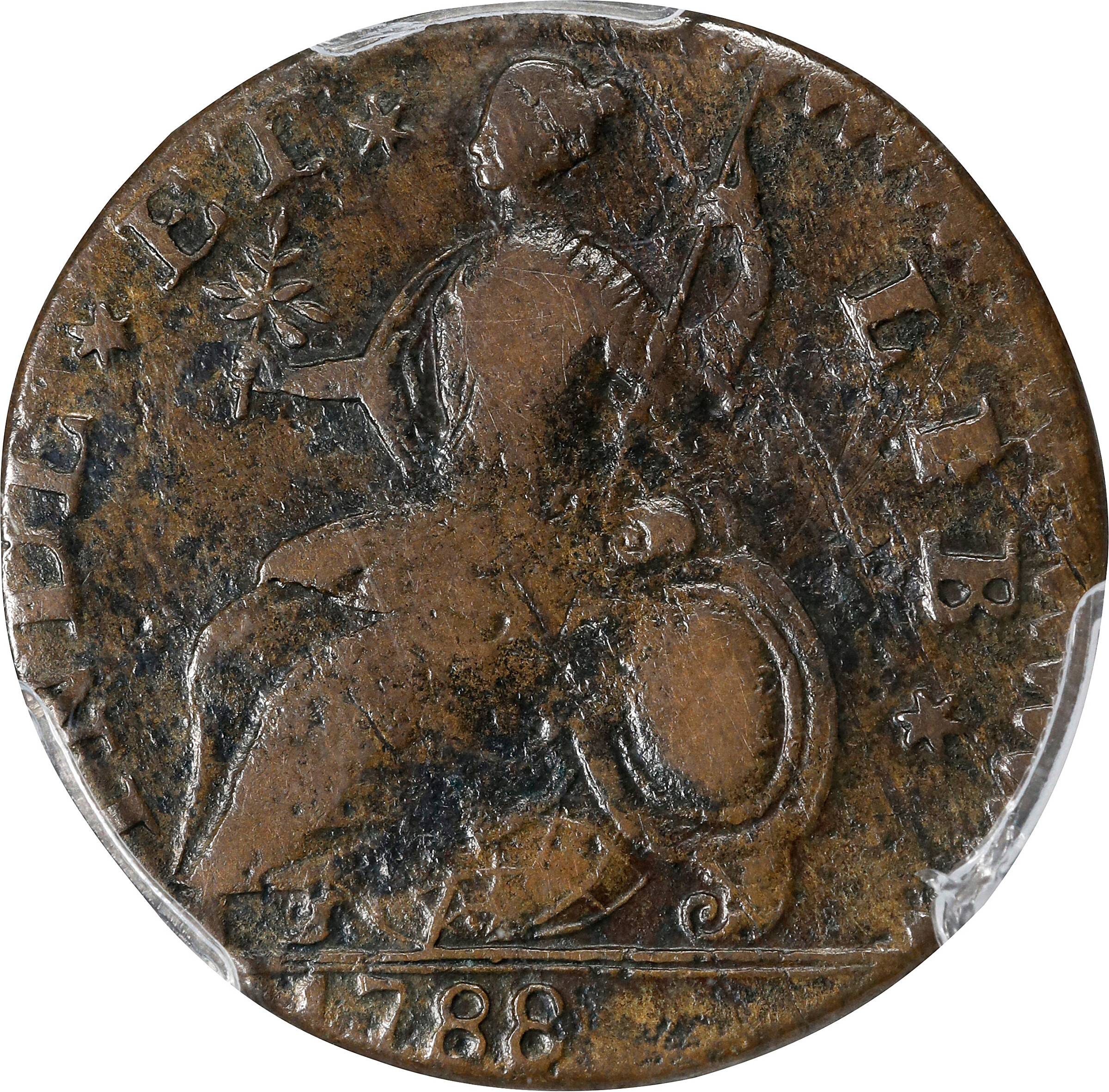 1788 Copper Connecticut, Mailed Bust Right MS BN VF25 BN thumbnail 2