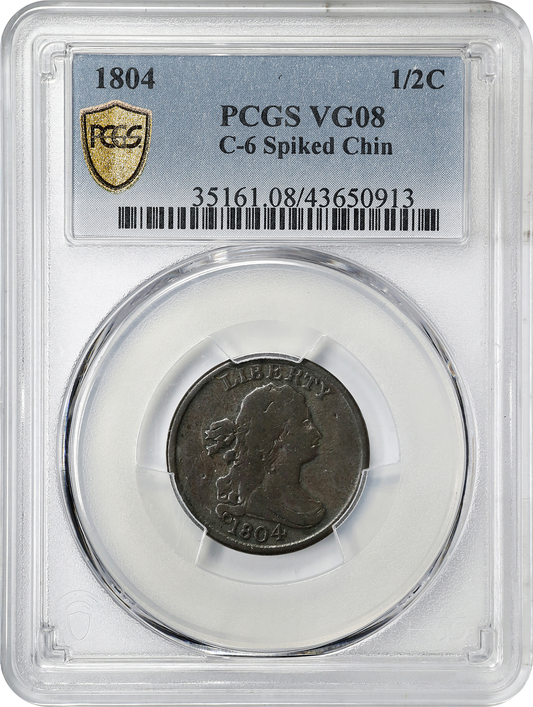 1804 1/2c Spiked Chin, C-6 MS BN AG3 BN thumbnail 4