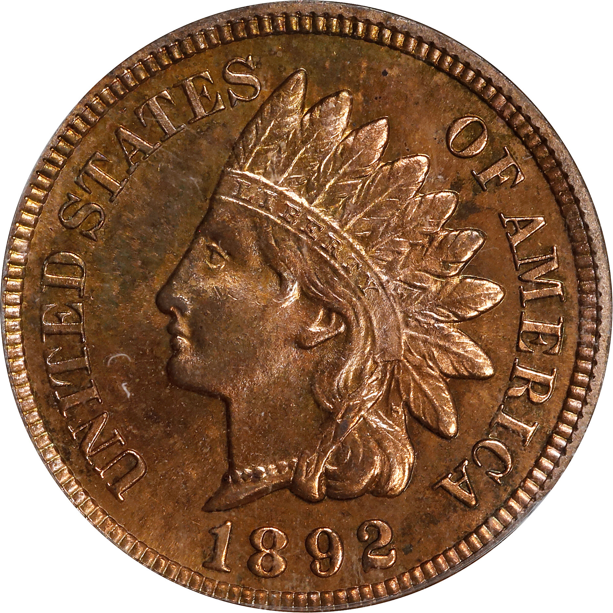 1892 Indian Cent. Proof-64 RD (PCGS).