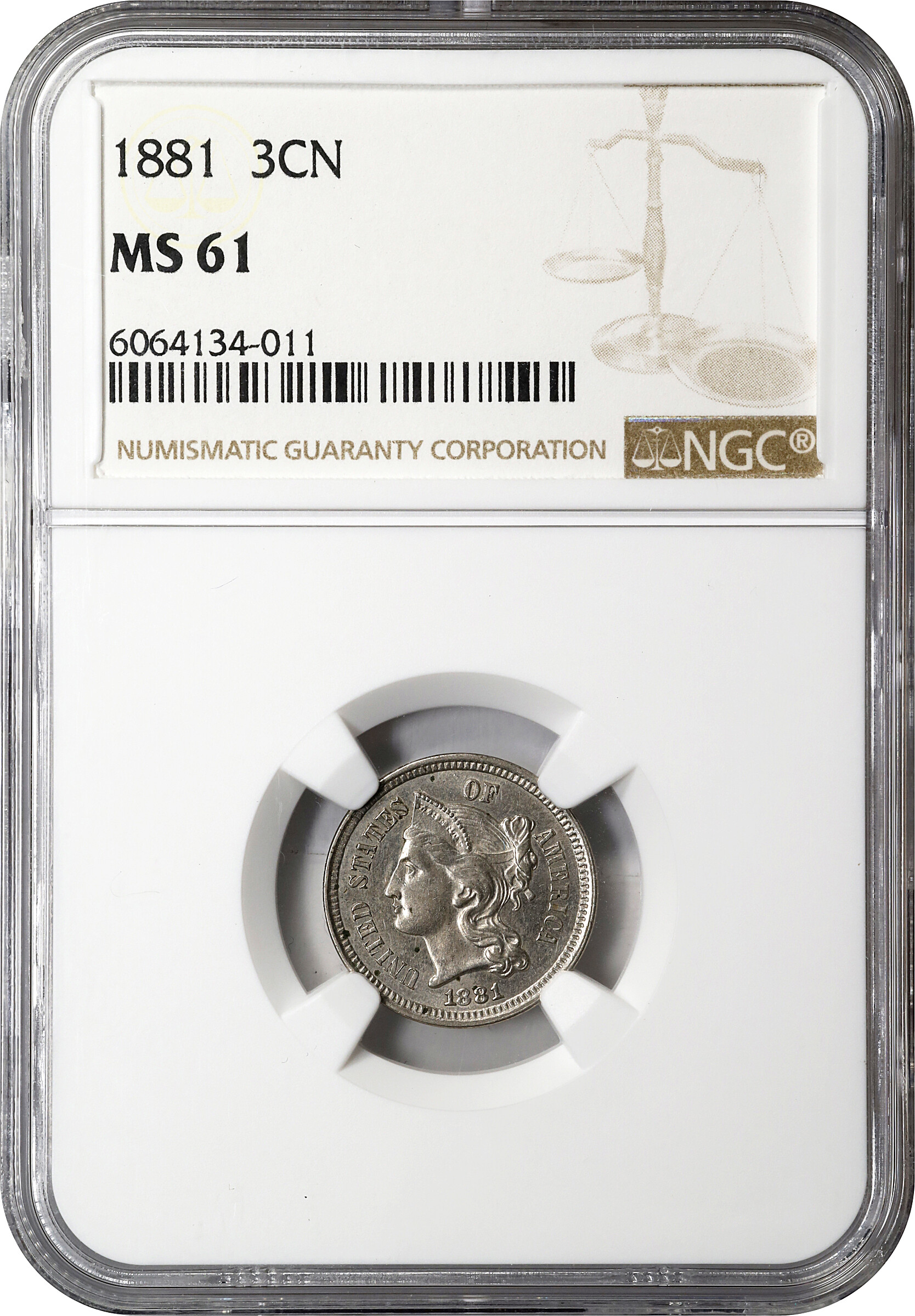 1881 3cN MS61 CAC thumbnail 3