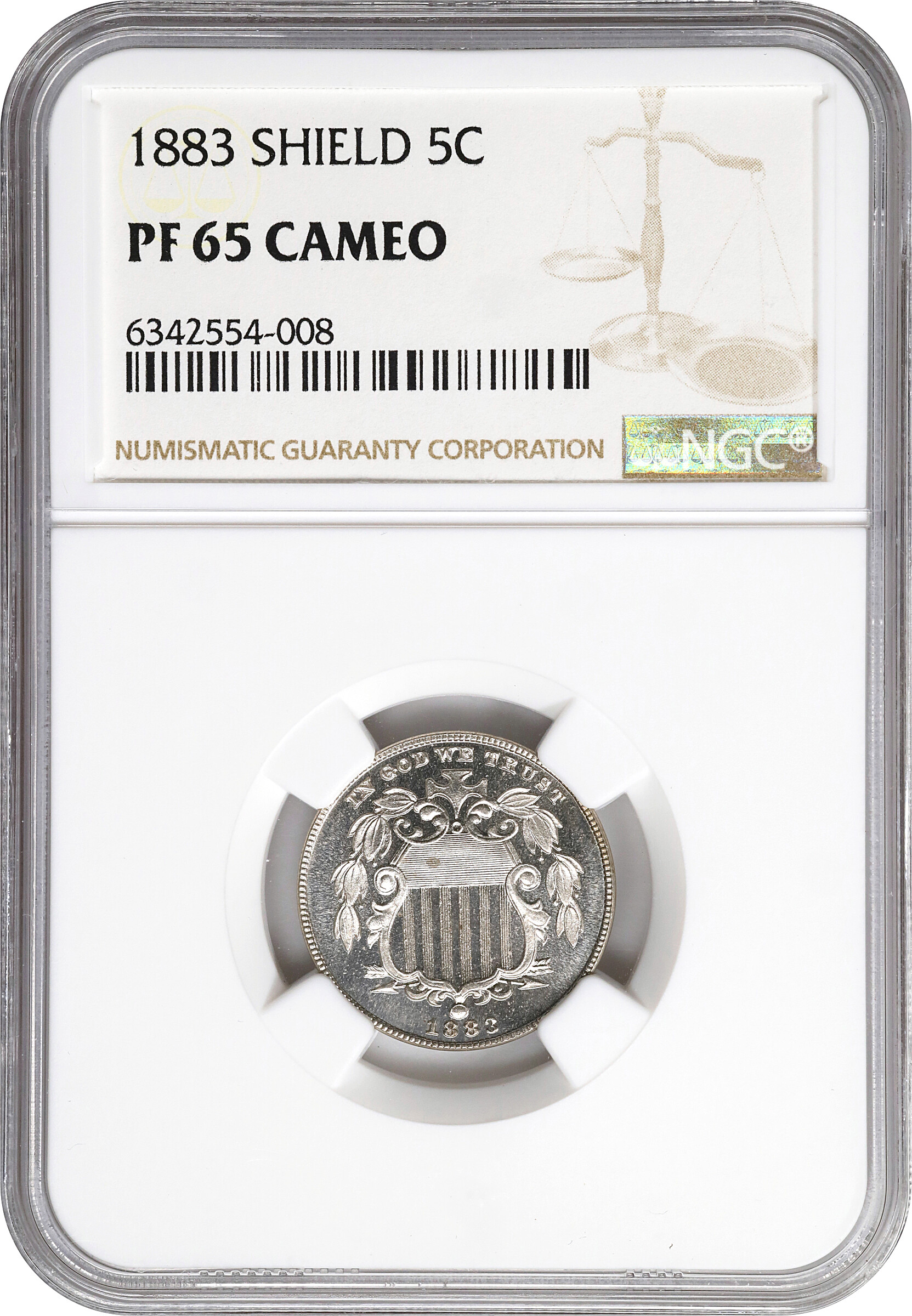 1883 5c Shield PR CAM PR65 CAM thumbnail 3