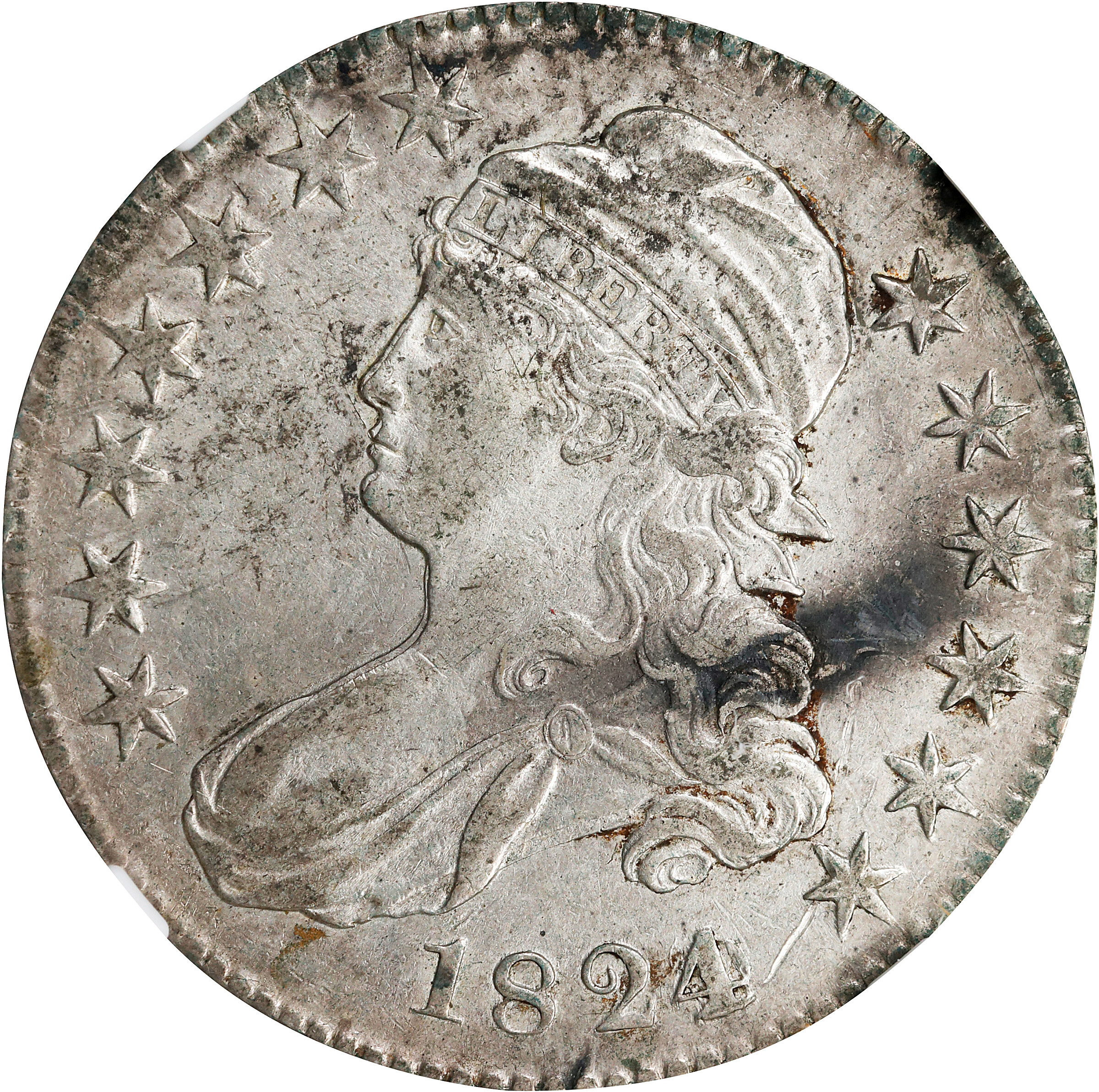 1824 Capped Bust Half Dollar. 4/Various Dates. AU-53 (NGC).
