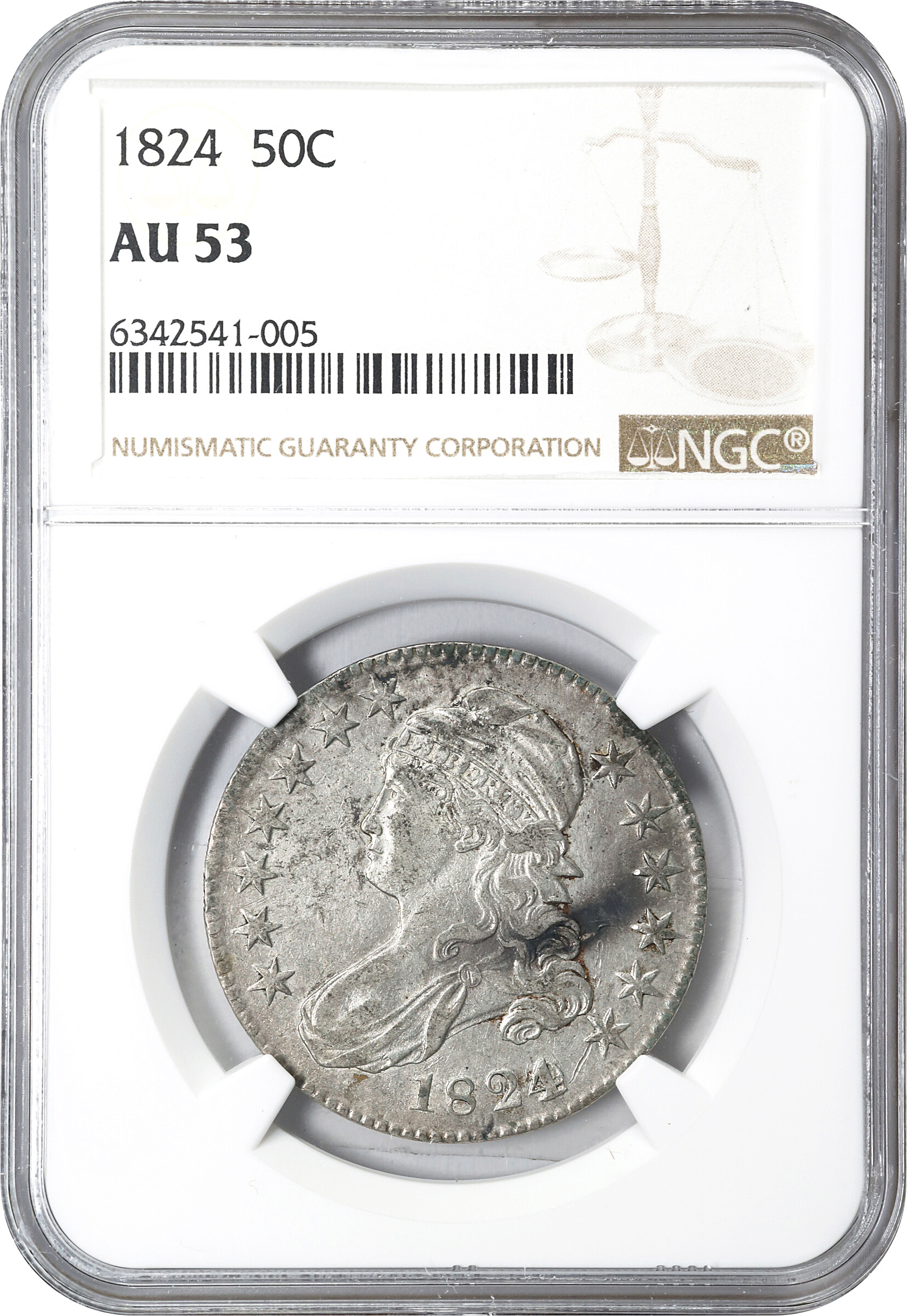 1824 50c Over Various Dates AU50 thumbnail 4