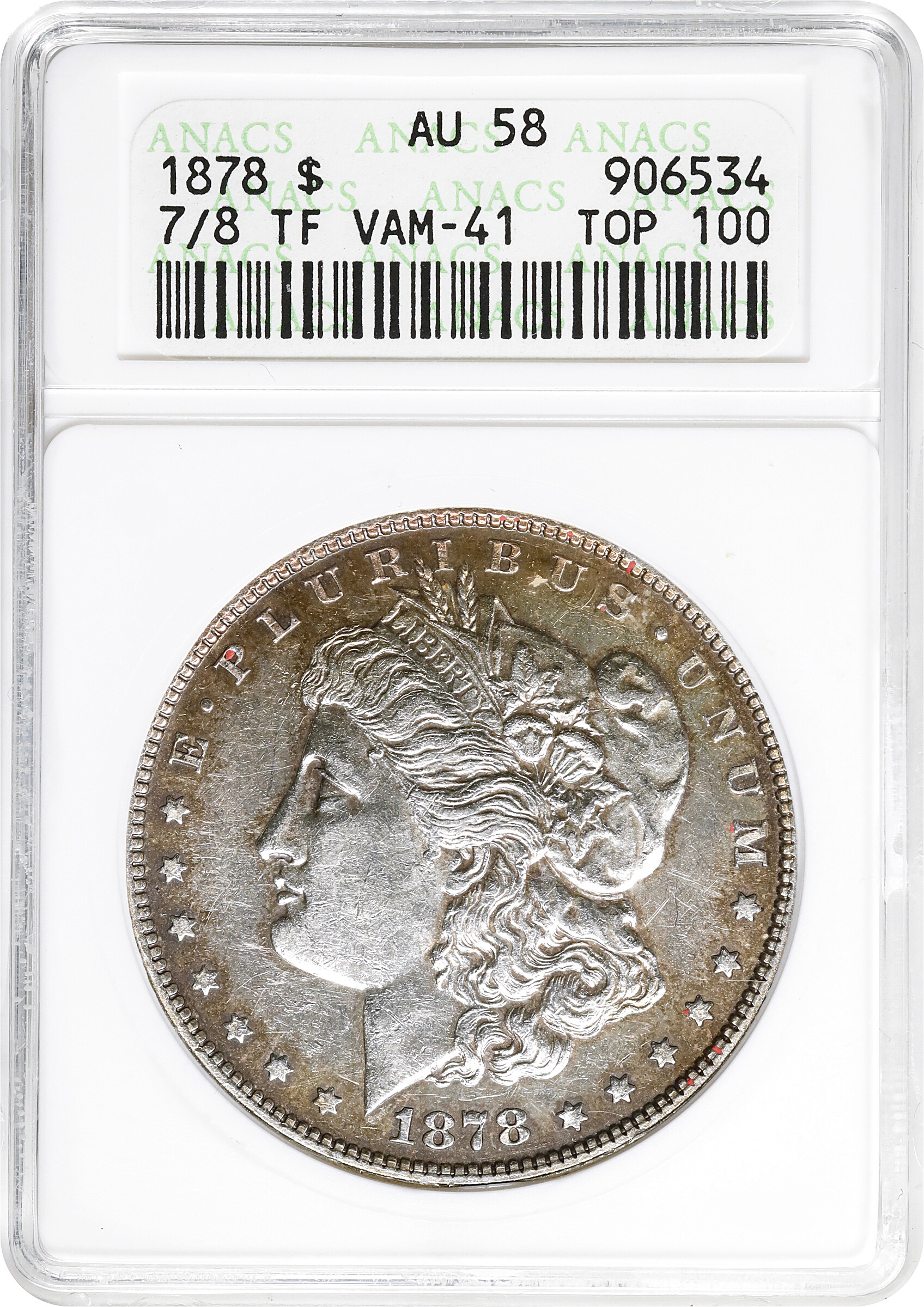 1878 7/8TF $1  Strong, 7/7, VAM-41 AU50 CAC thumbnail 16