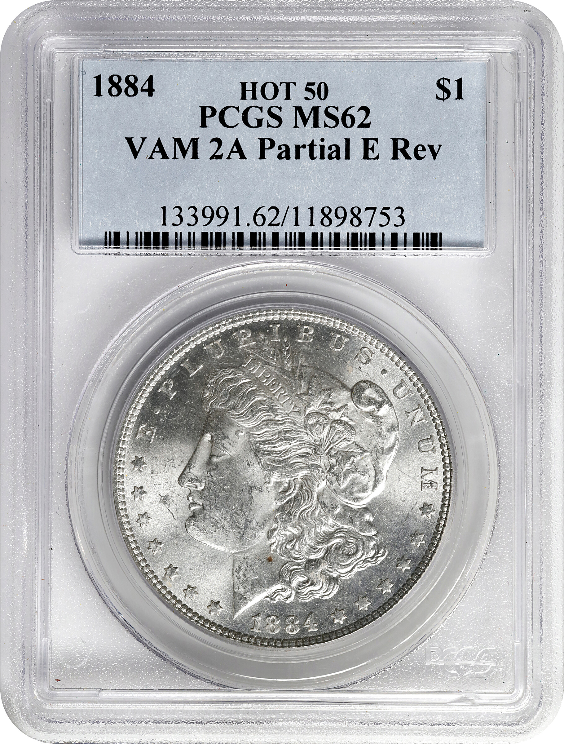 1884 $1  Partial E Reverse, VAM-2A AU53 thumbnail 16
