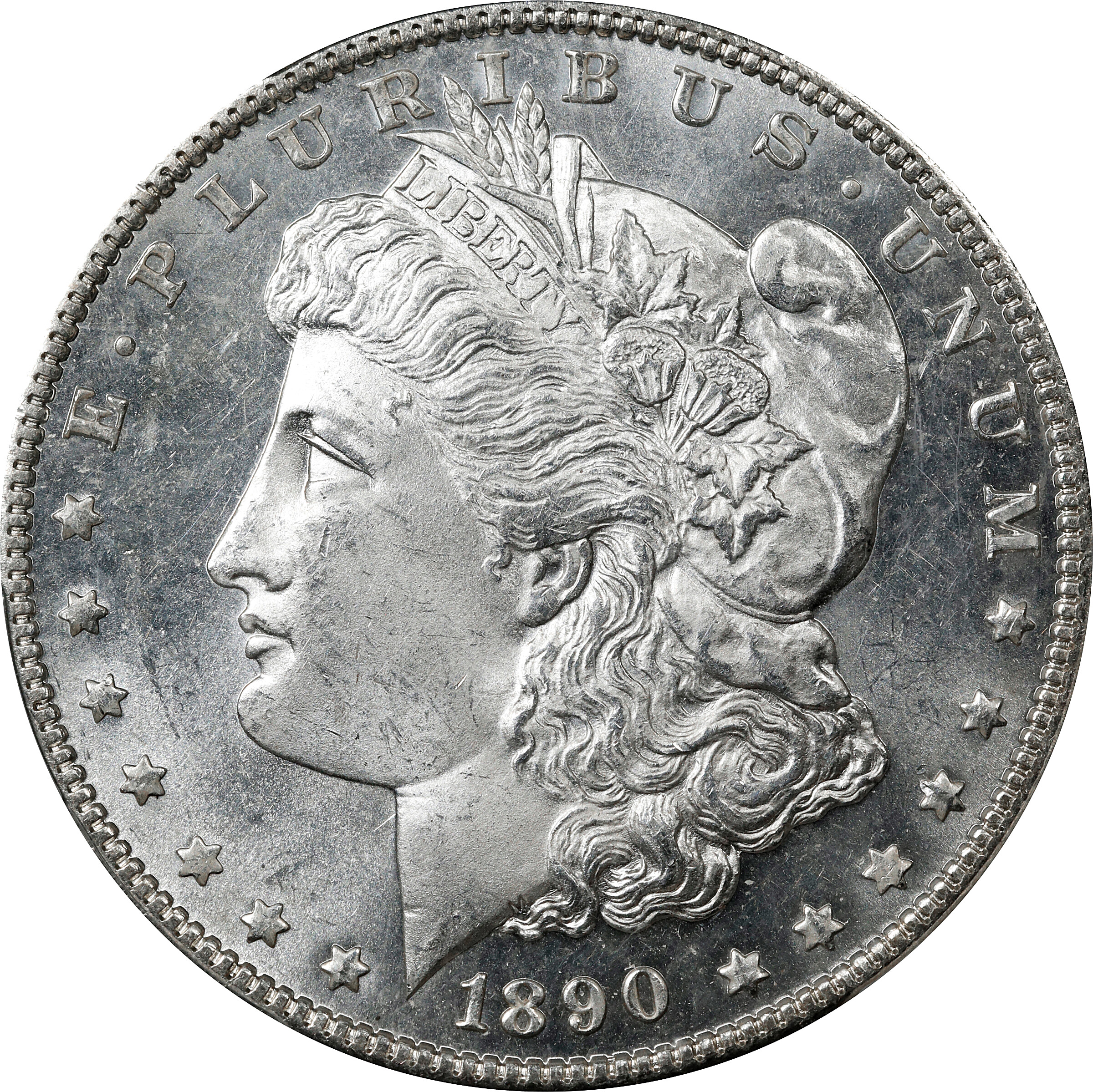 1890 Morgan Silver Dollar. MS-64 PL (PCGS).