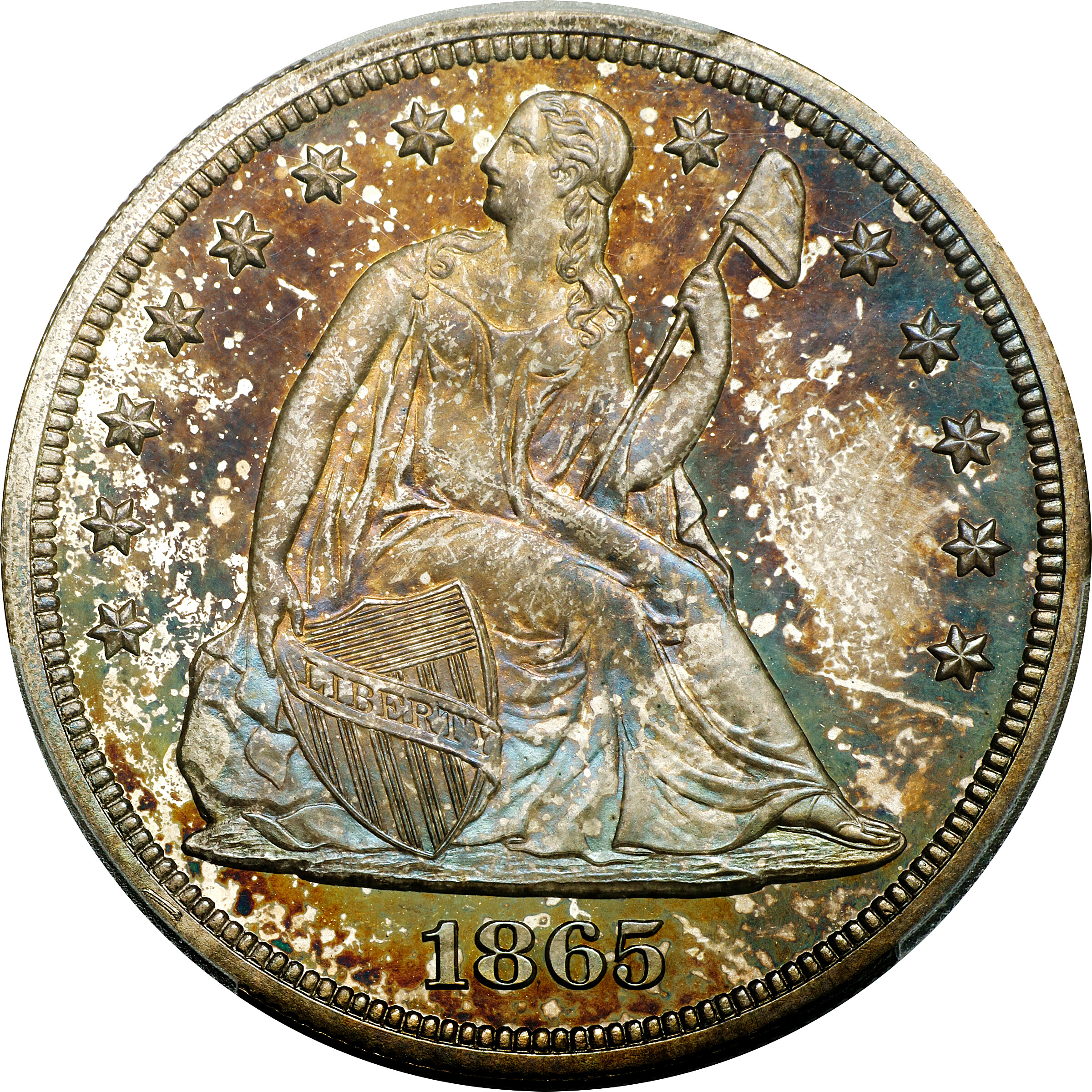 1865 $1 PR64 CAC thumbnail 12