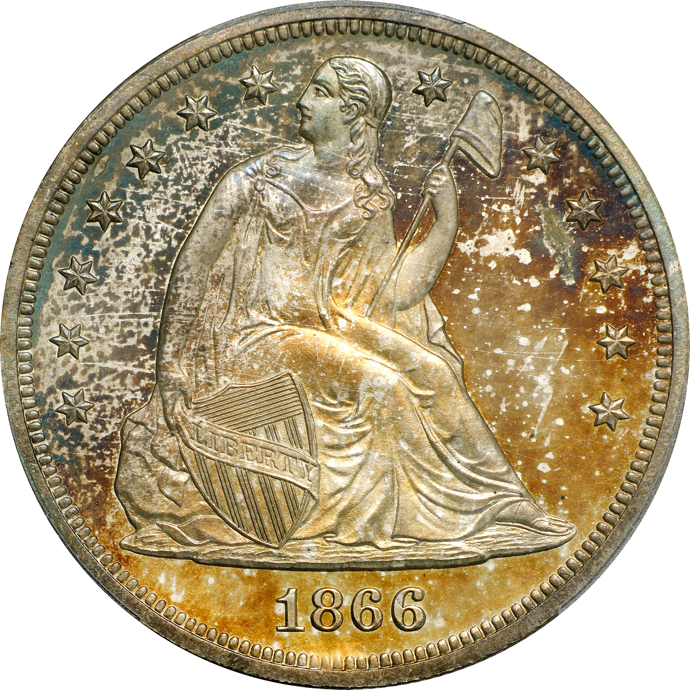 1866 $1  Motto PR CAM PR66 CAM thumbnail 4