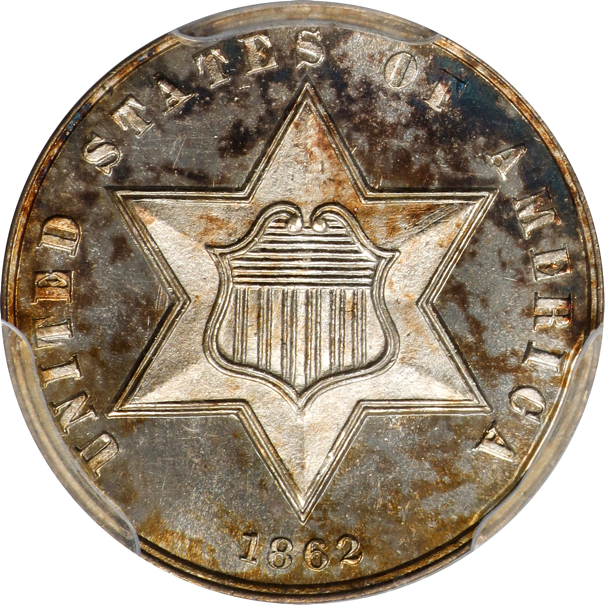 1862 Silver Three-Cent Piece. Proof-66+ Cameo (PCGS). CAC.