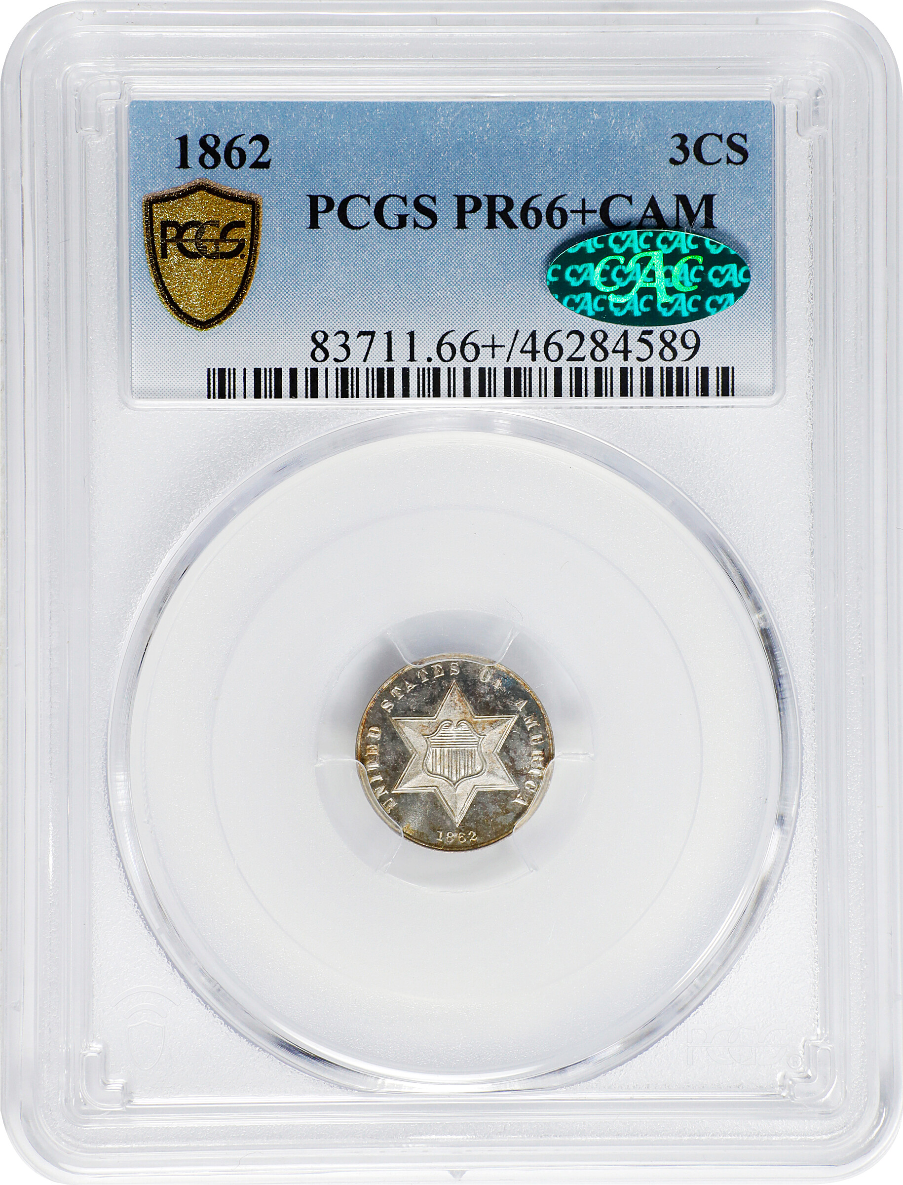 1862 3cS PR CAM PR66 CAM CAC thumbnail 4