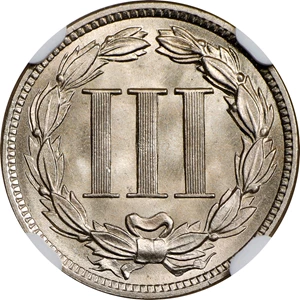 image for: 1889 Nickel Three-Cent Piece. MS-68 (NGC).