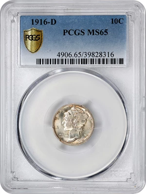 image for: 1916-D Mercury Dime. MS-65 (PCGS).