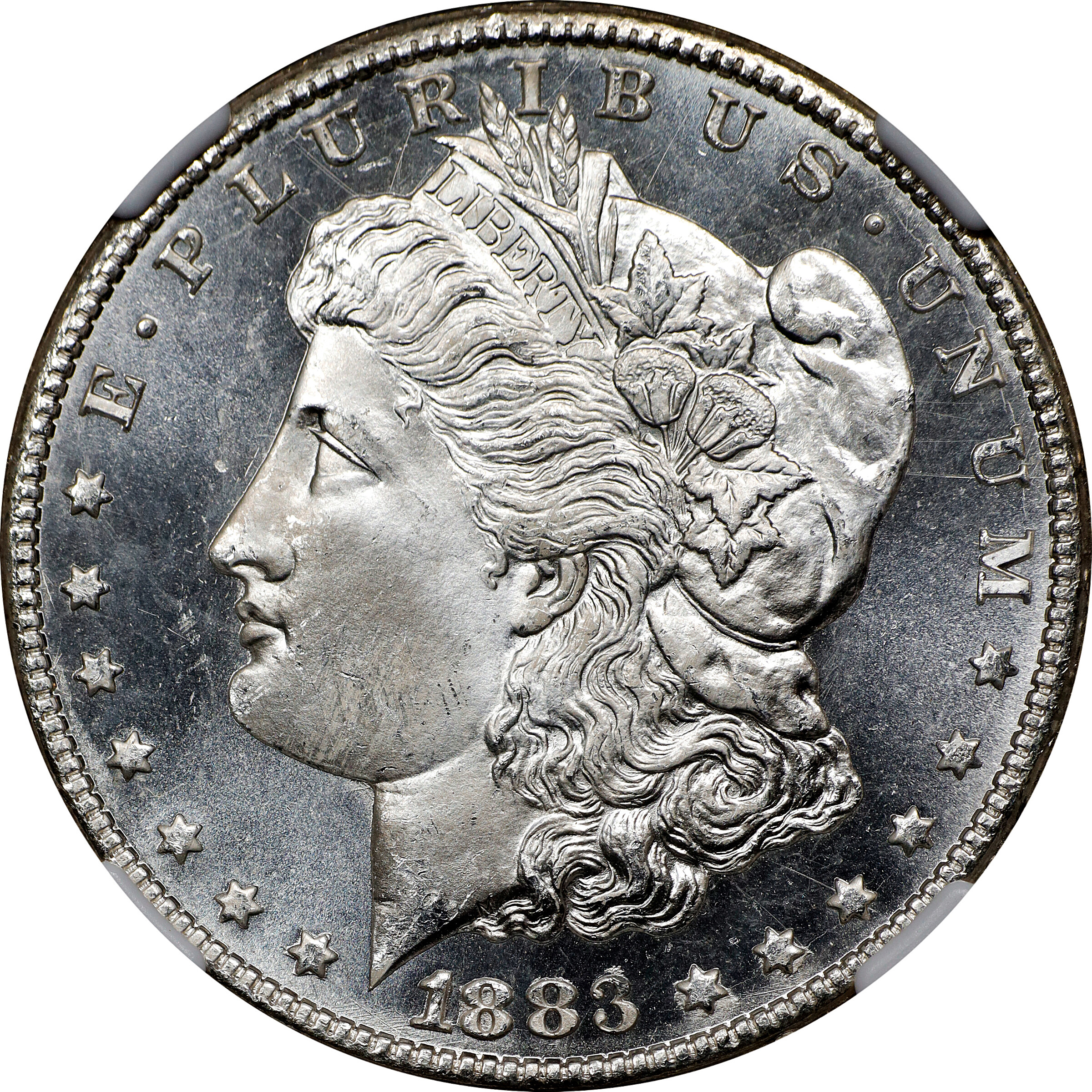 1883-CC Morgan Silver Dollar. MS-67 PL (NGC).