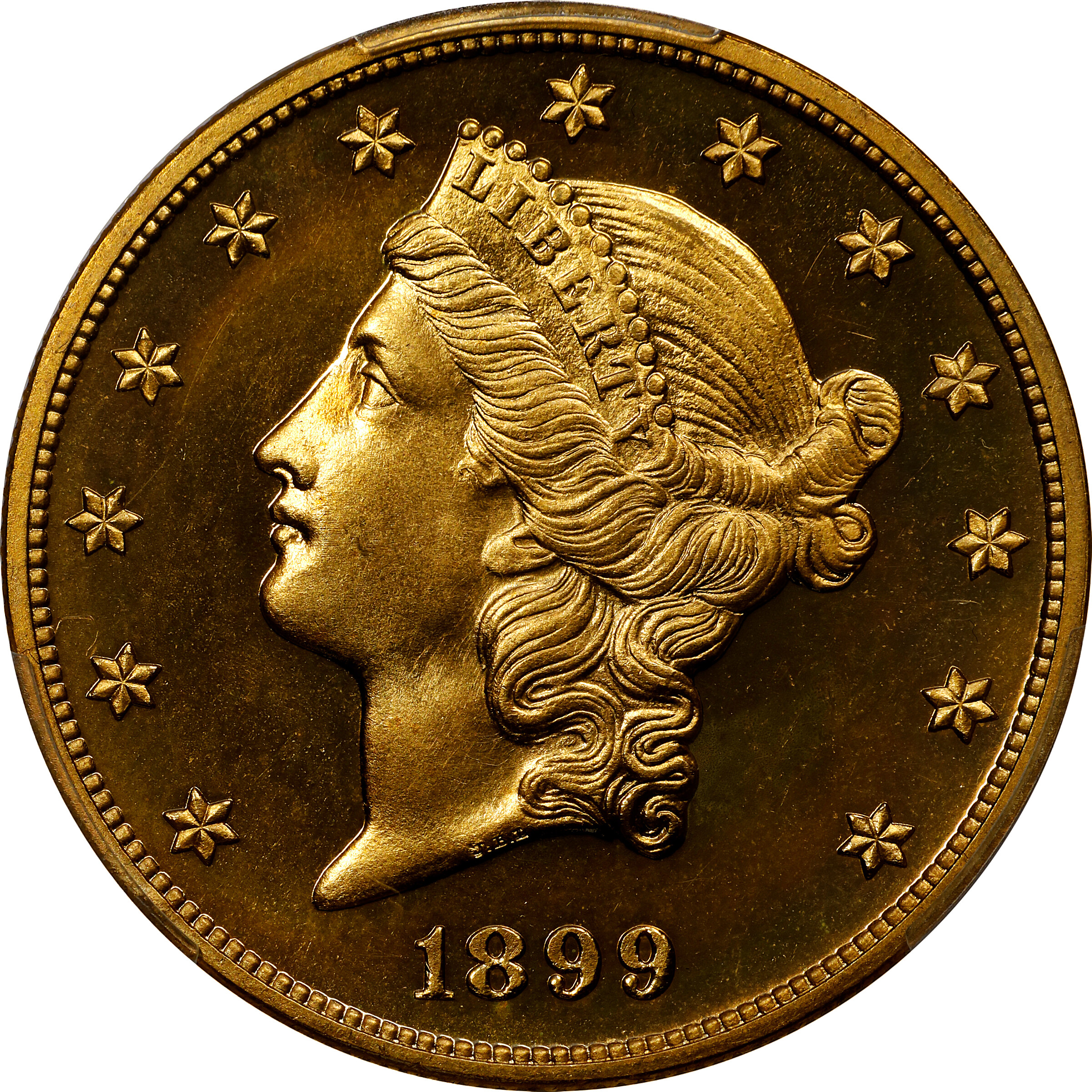 1899 Liberty Head Double Eagle. JD-1, the only known dies. Rarity-5. Proof-65 Deep Cameo (PCGS).