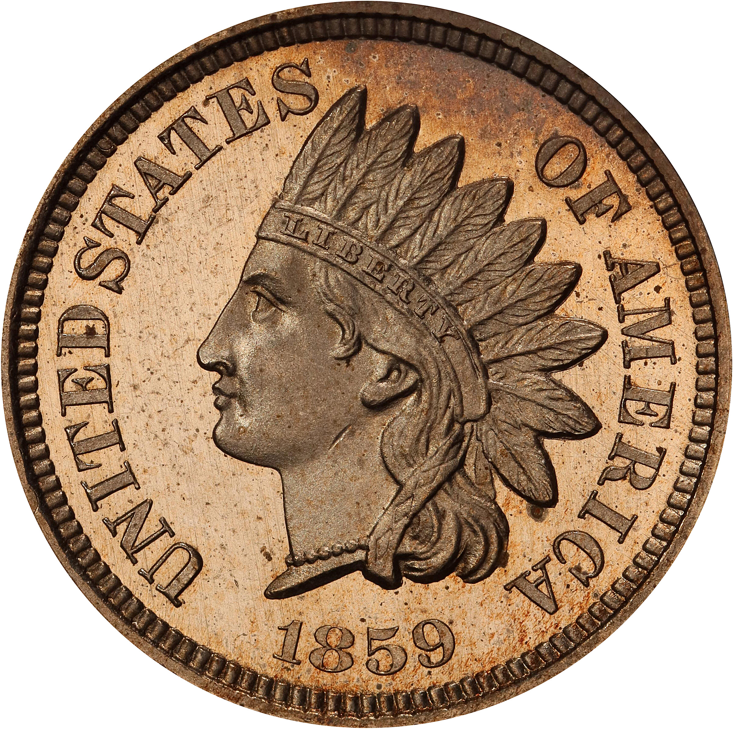 1859 Indian Cent. Proof-64+ Cameo (PCGS).
