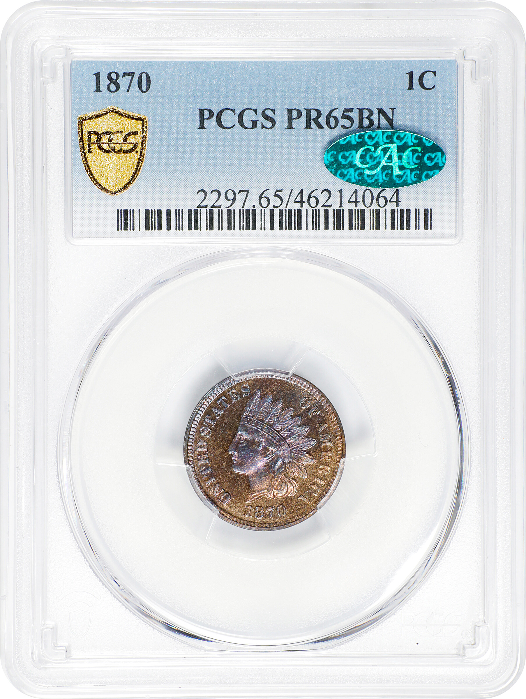 1870 1c PR BN PR63 BN CAC thumbnail 23
