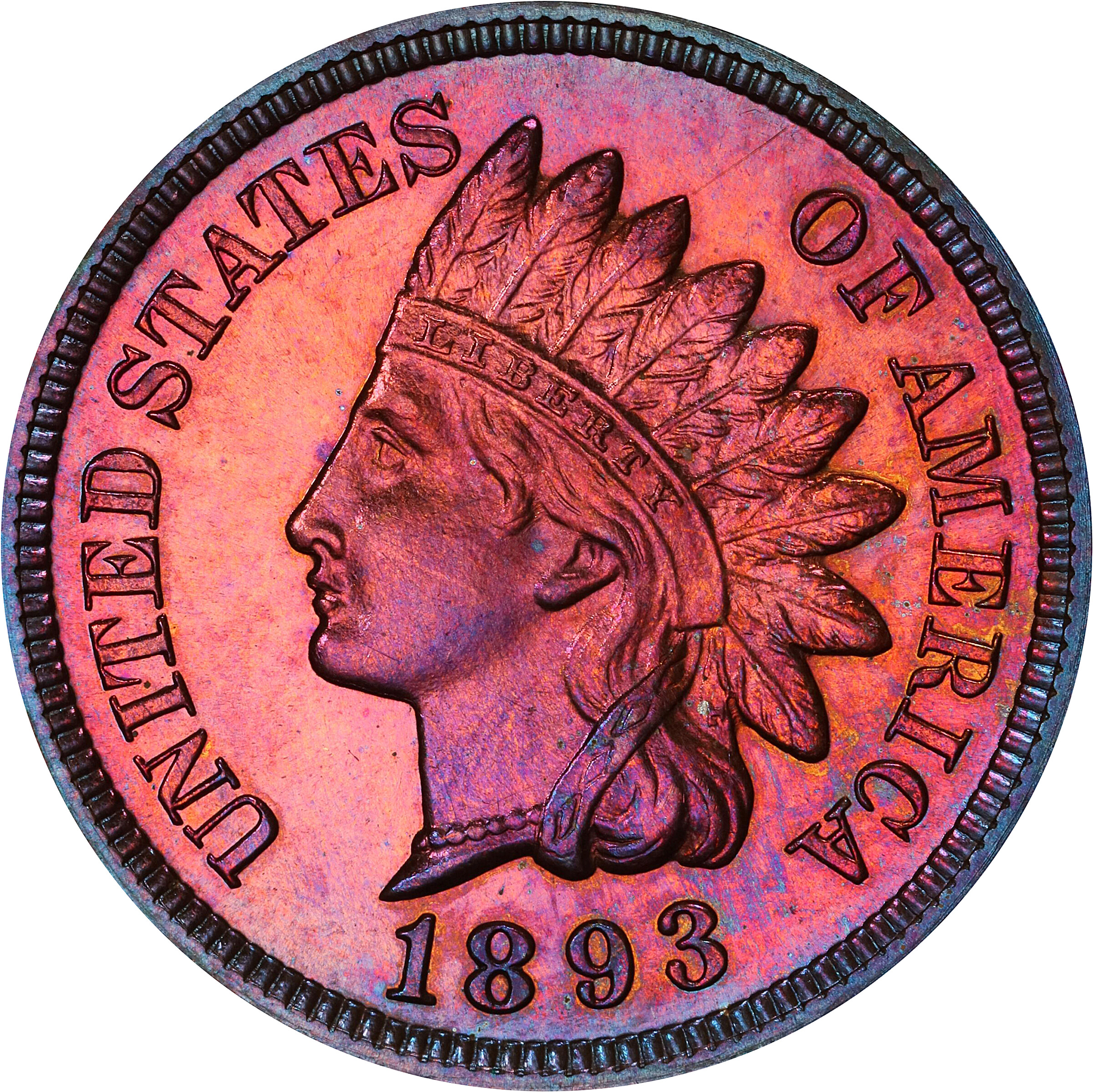 1893 Indian Cent. Proof-66 RB (PCGS).
