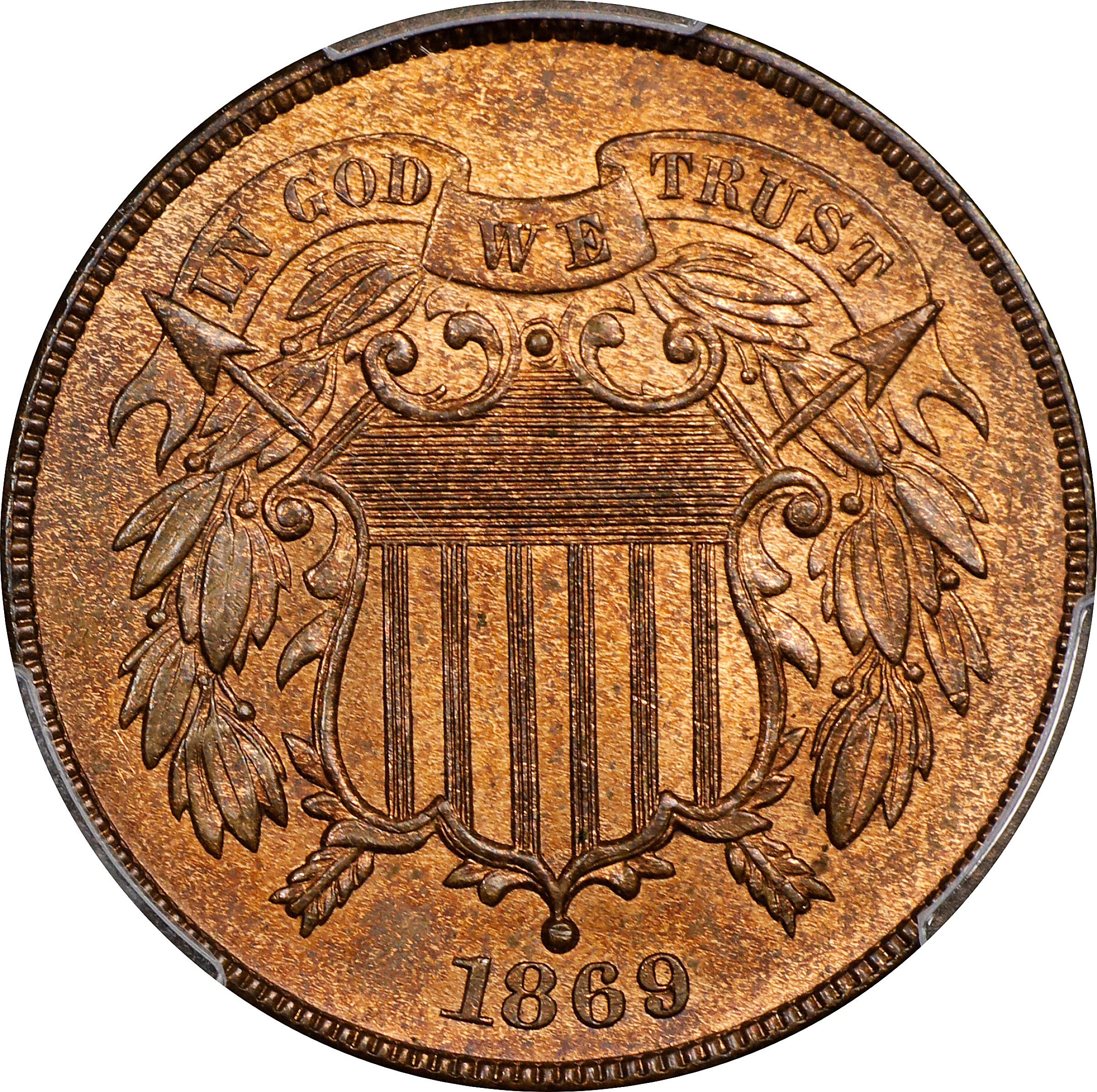 1869 2c MS RB MS65 RB CAC thumbnail 3