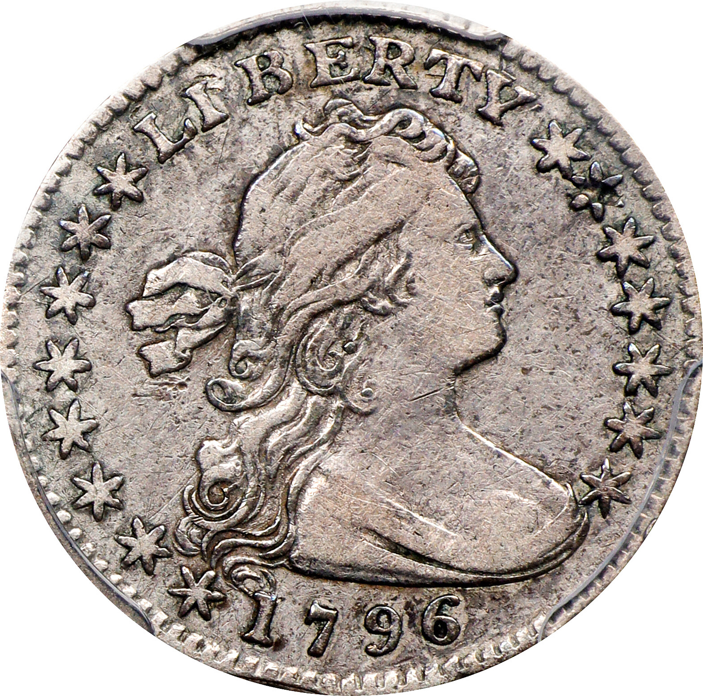 Draped Bust Half Dime H10c Small Eagle, 1796-1797 [Type] VF35 CAC thumbnail 3