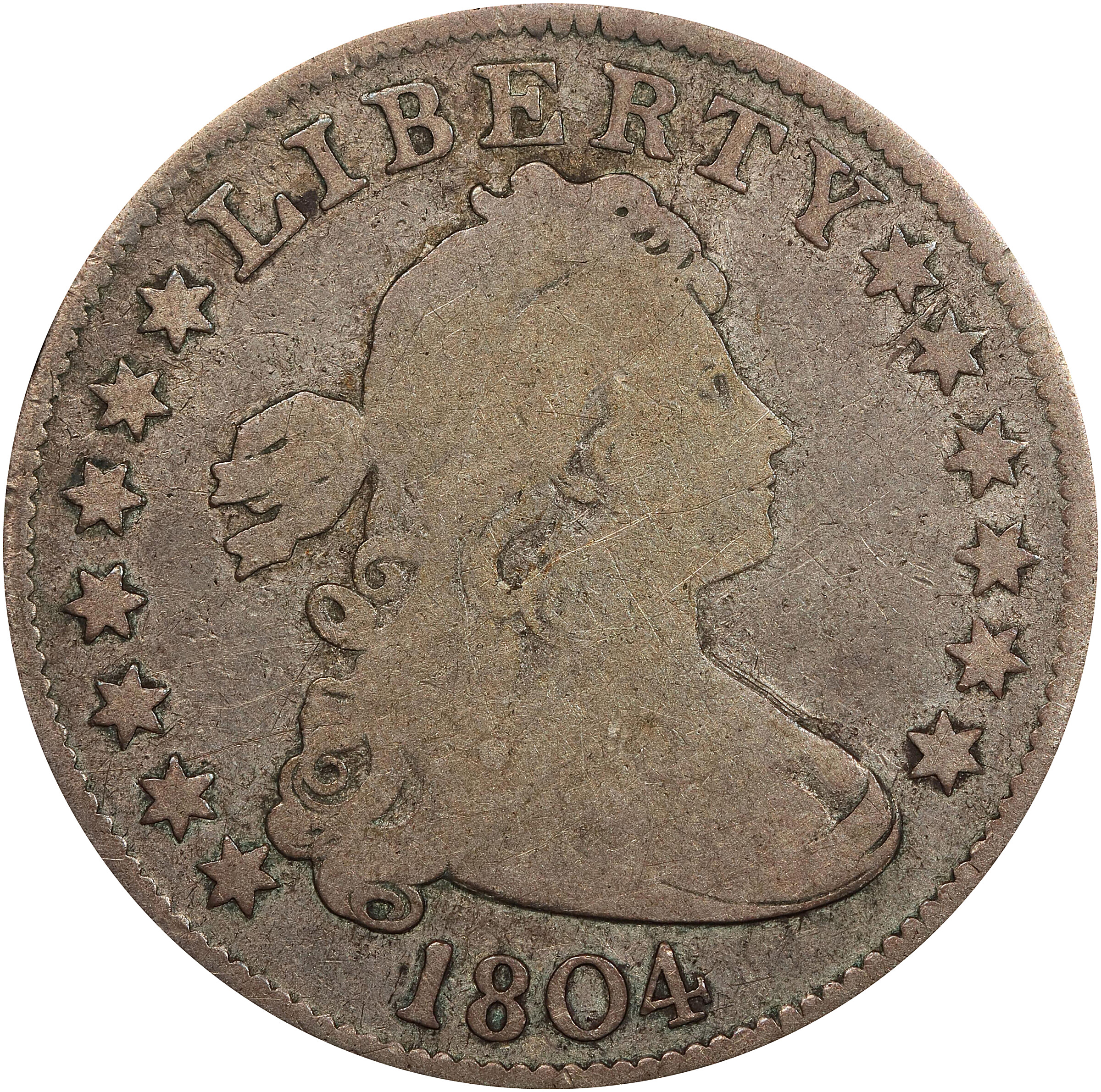 1804 Draped Bust Quarter. B-1. Rarity-3. Good-6 (PCGS).