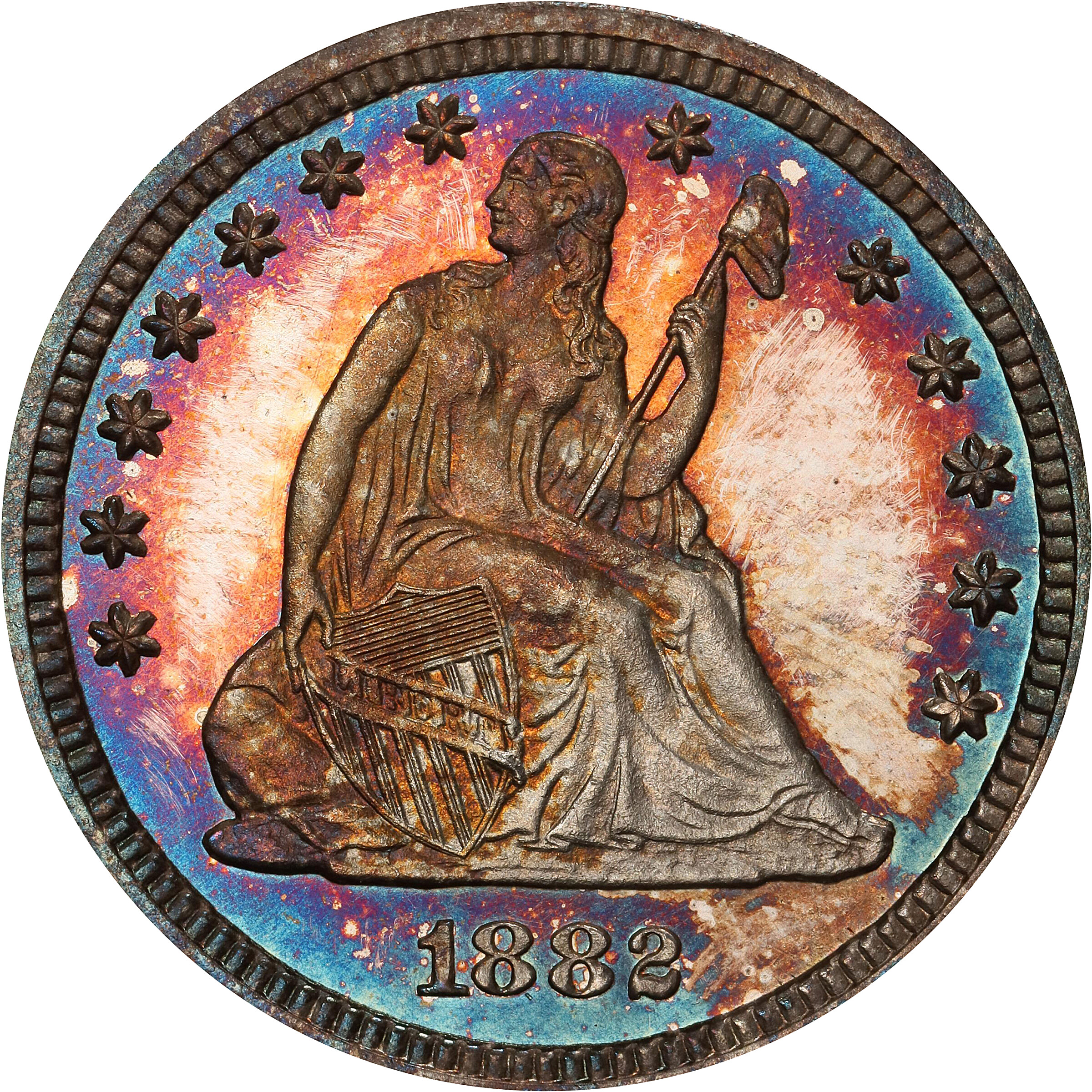 1882 Liberty Seated Quarter. Proof-66 Cameo (PCGS). CAC.