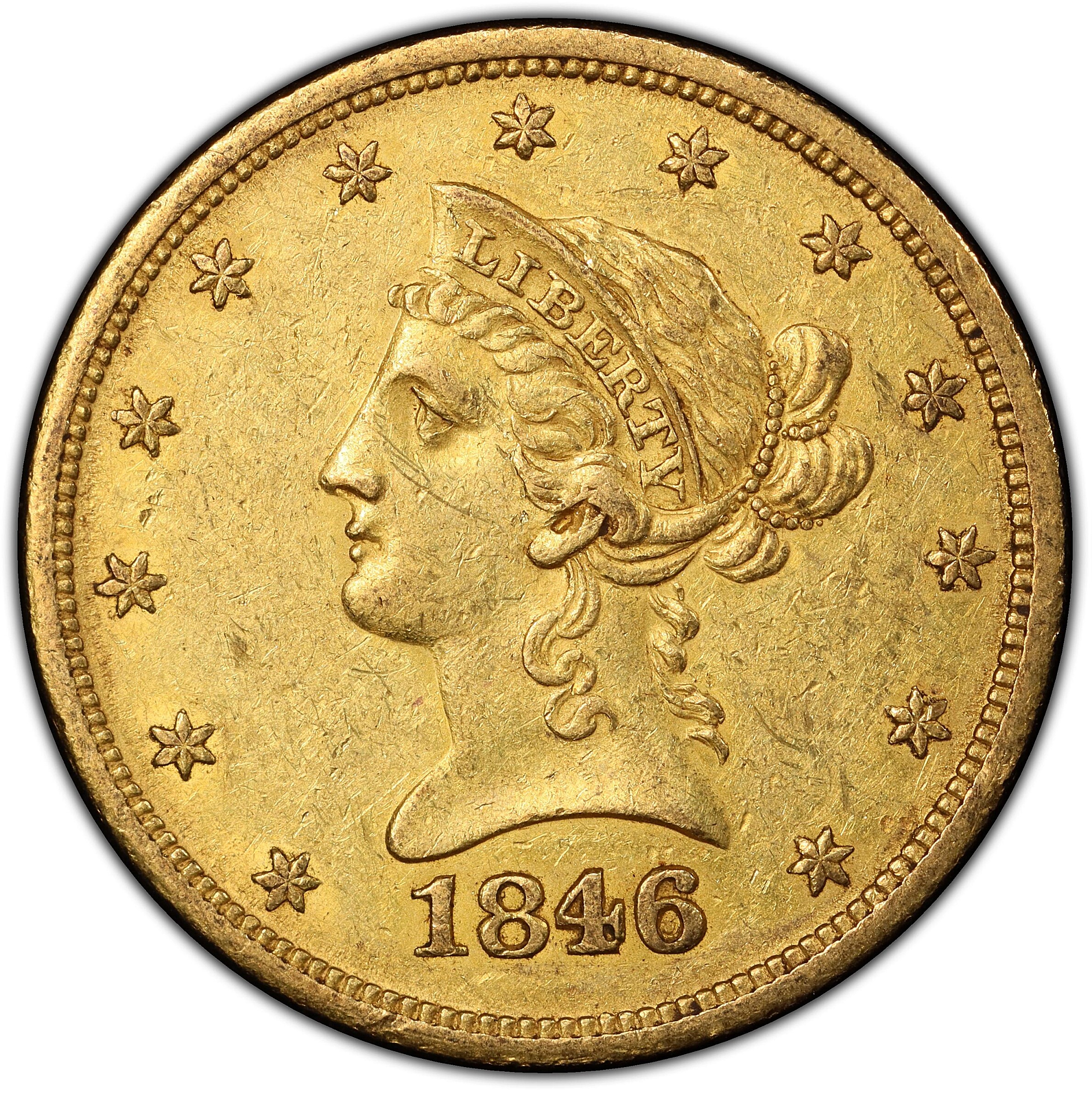 1846/'5'-O Liberty Head Eagle. Winter-3. AU-53 (PCGS). CAC.