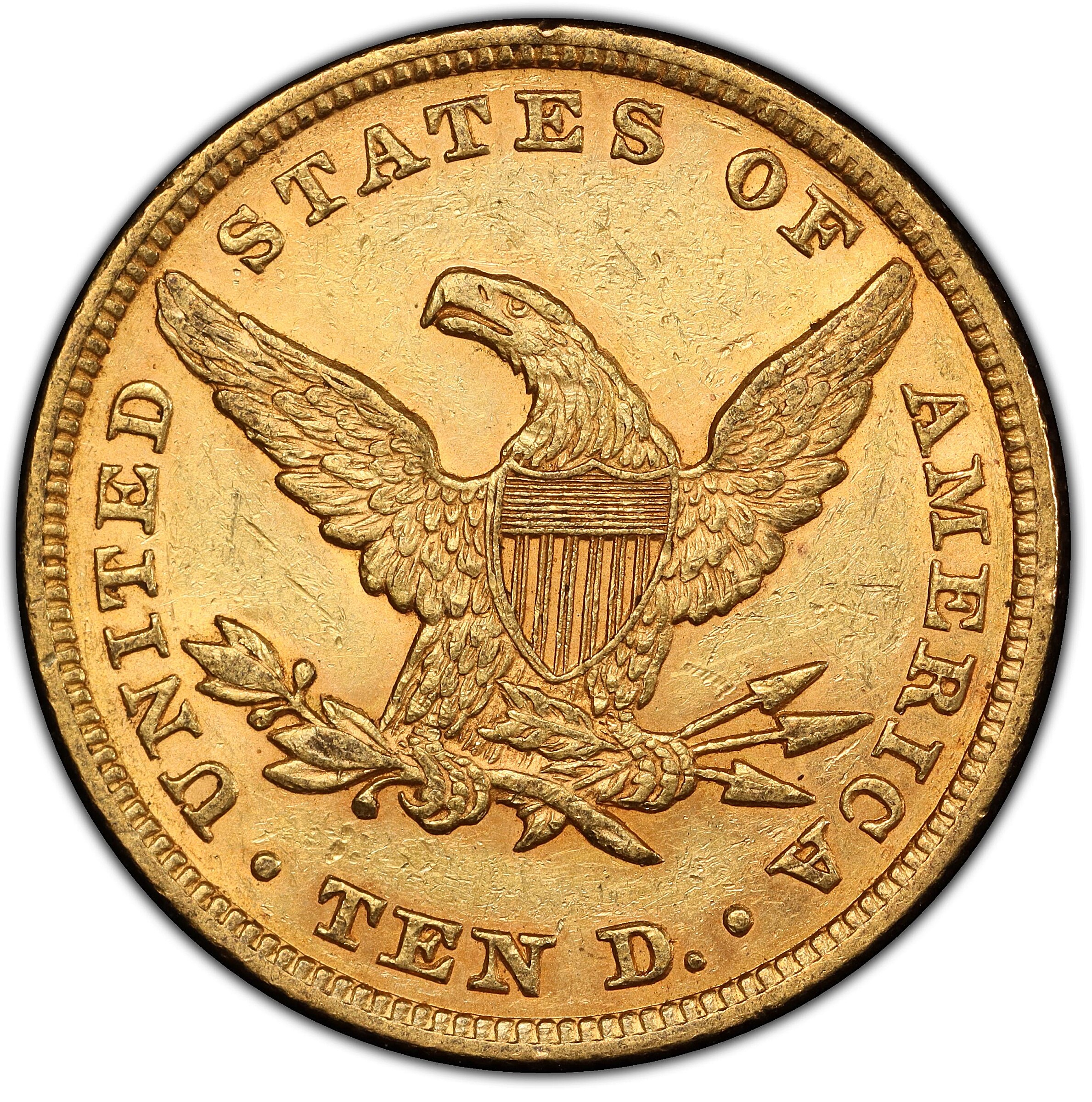 1859 $10 AU58 thumbnail 3