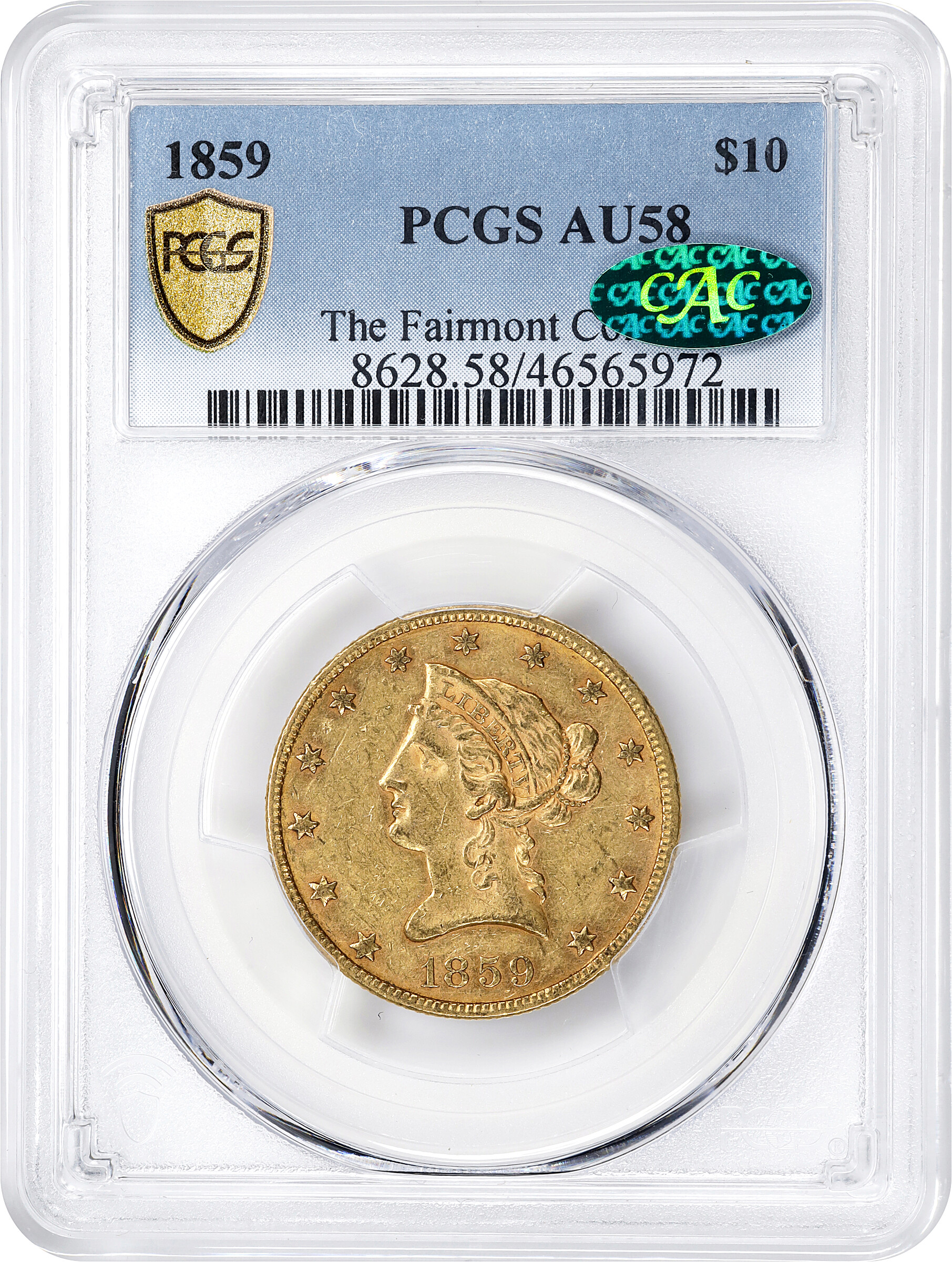 1859 $10 AU58 thumbnail 4
