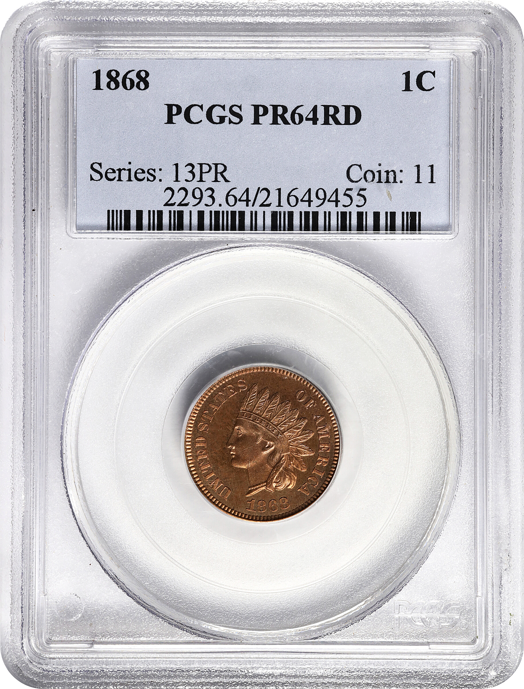 1868 1c PR RD PR62 RD CAC thumbnail 13