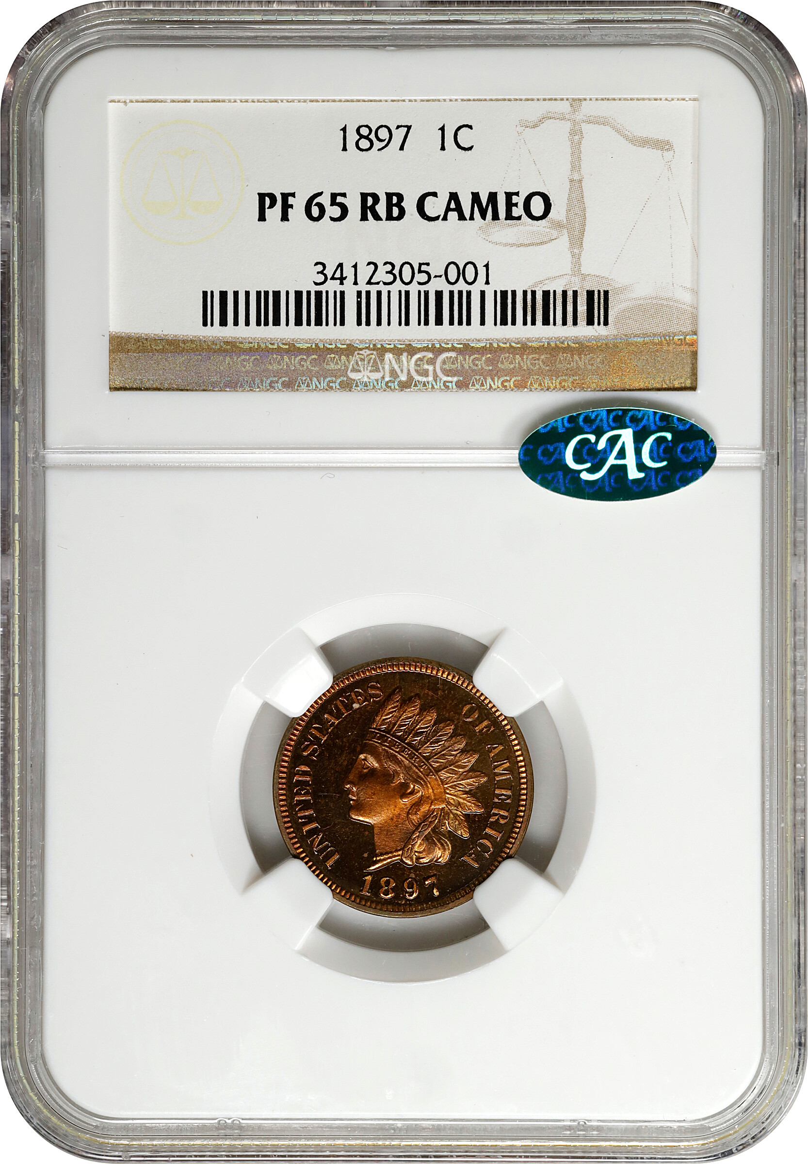 1897 1c PR RD CAM PR63 RD CAM CAC thumbnail 7