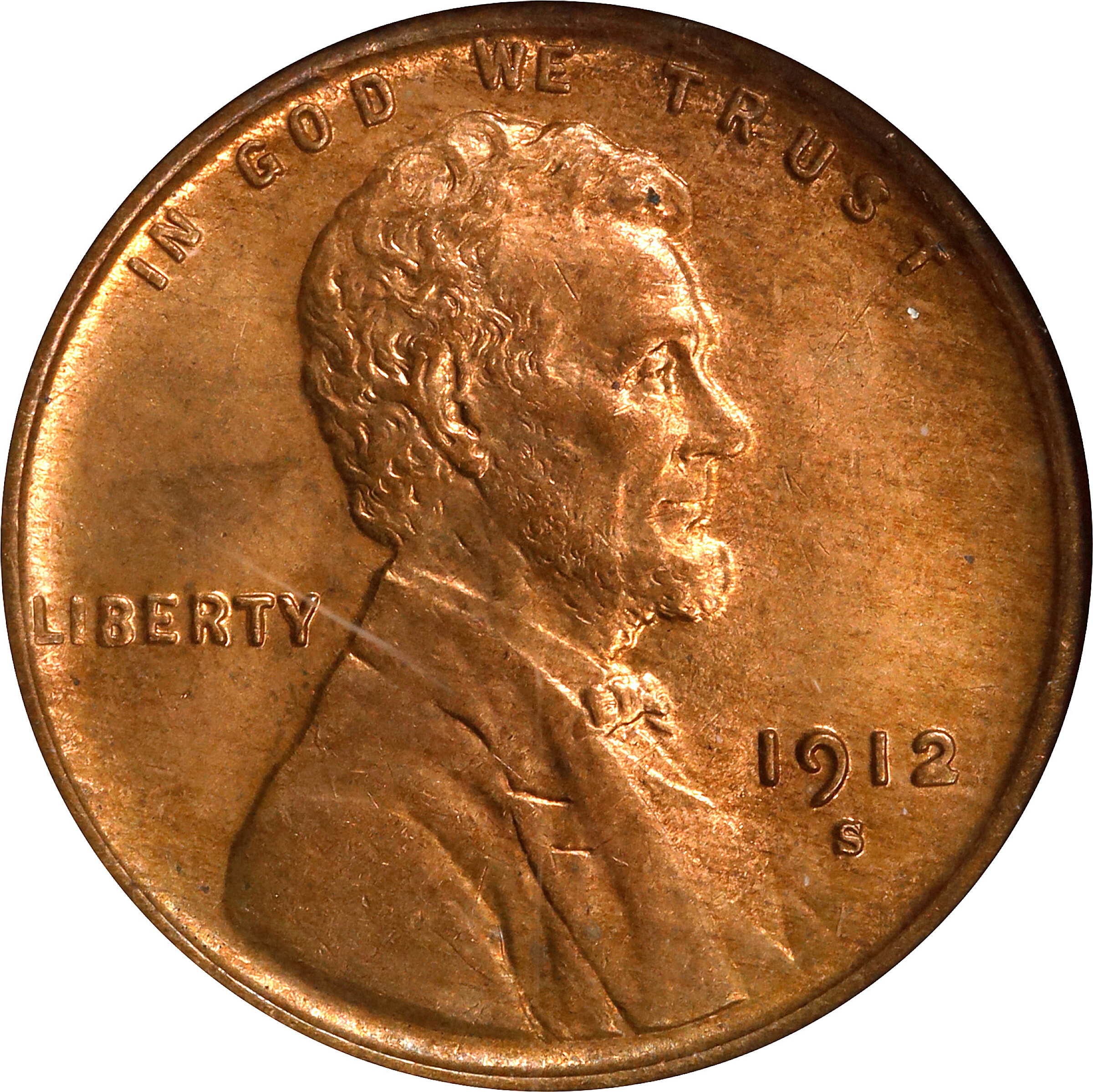 1912-S Lincoln Cent. MS-64 RD (NGC).