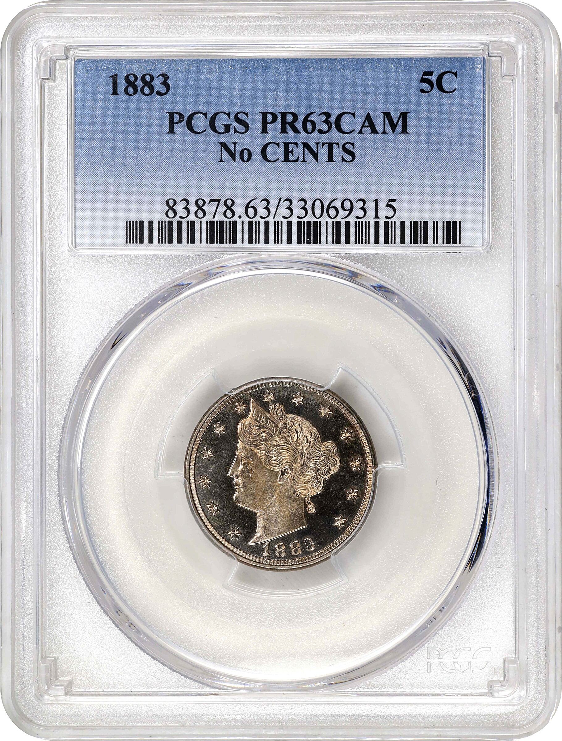 1883 5c No Cents PR CAM PR61 CAM thumbnail 3