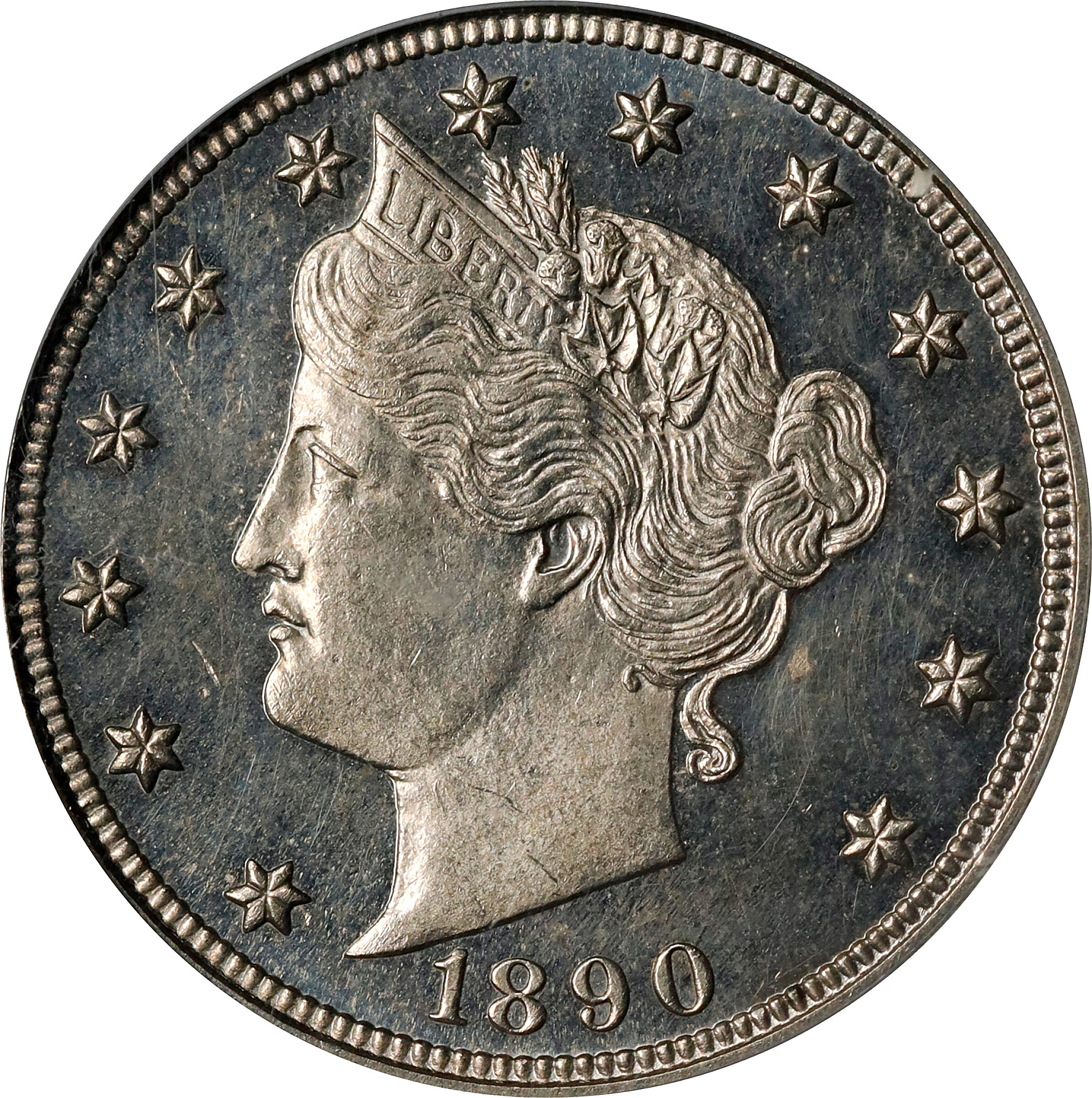 1890 Liberty Head Nickel. Proof-62 (PCGS). OGH.