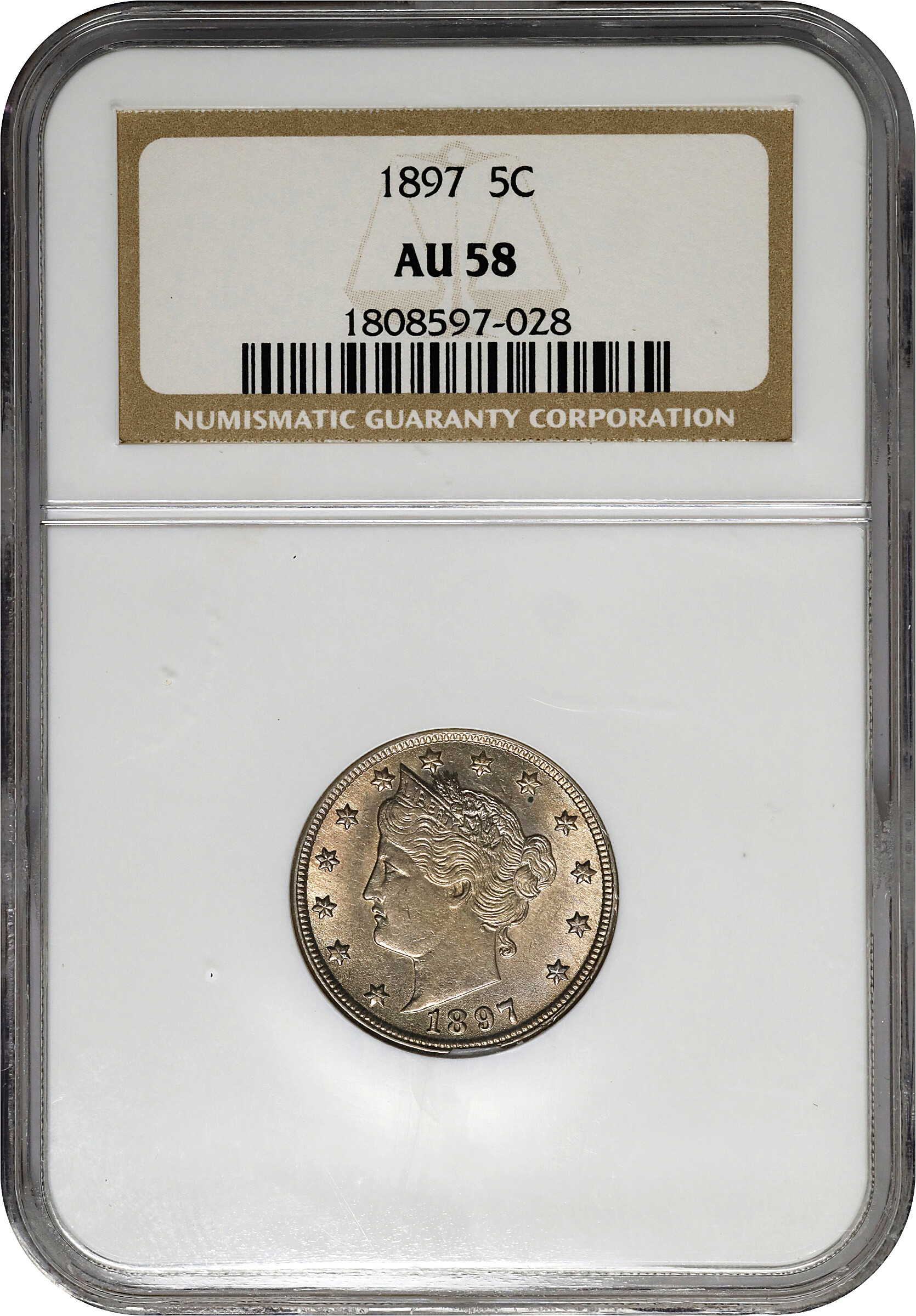 1897 5c F15 CAC thumbnail 23