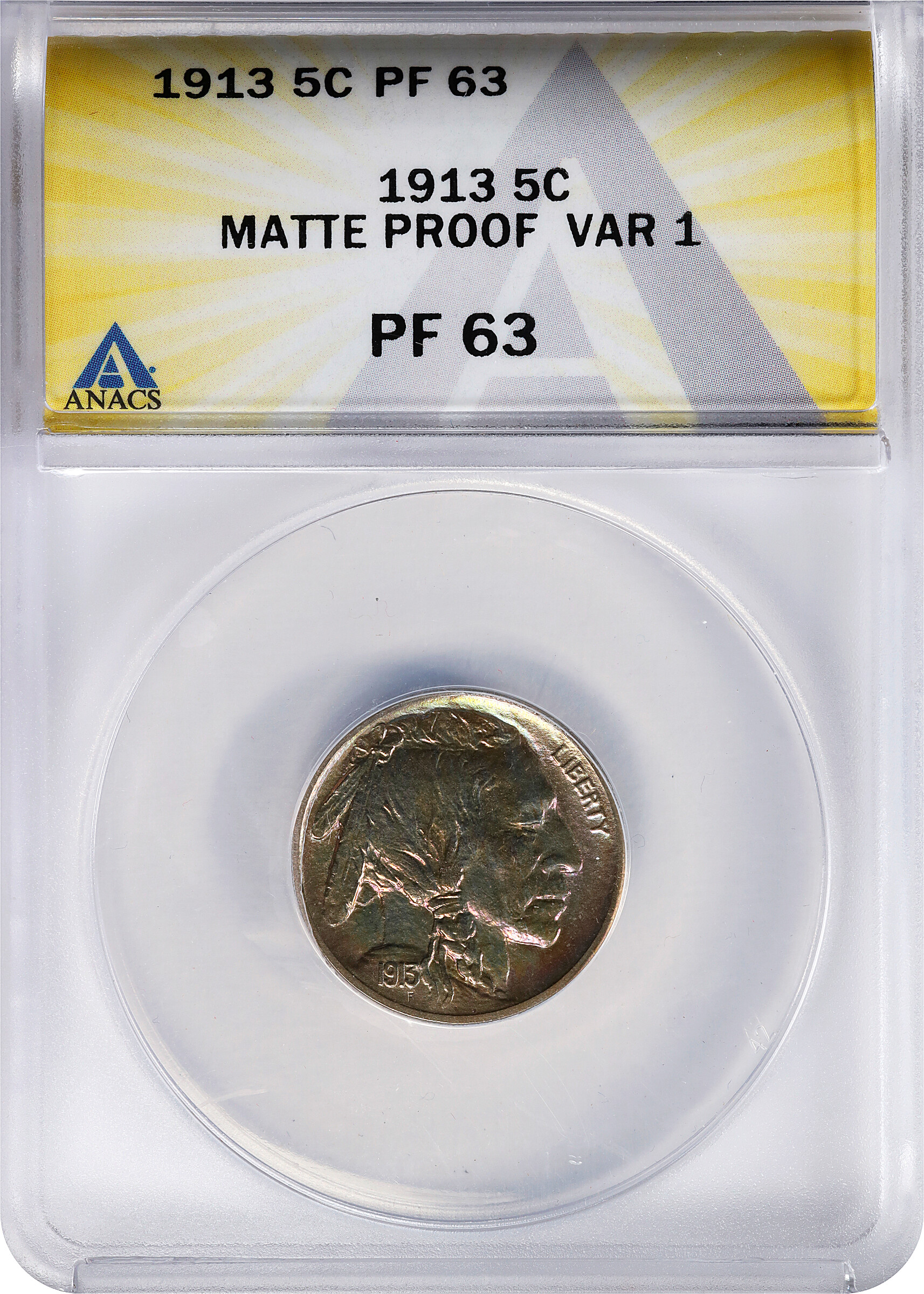 1913 5c Buffalo, Matte Finish, Type 1 PR61 thumbnail 8