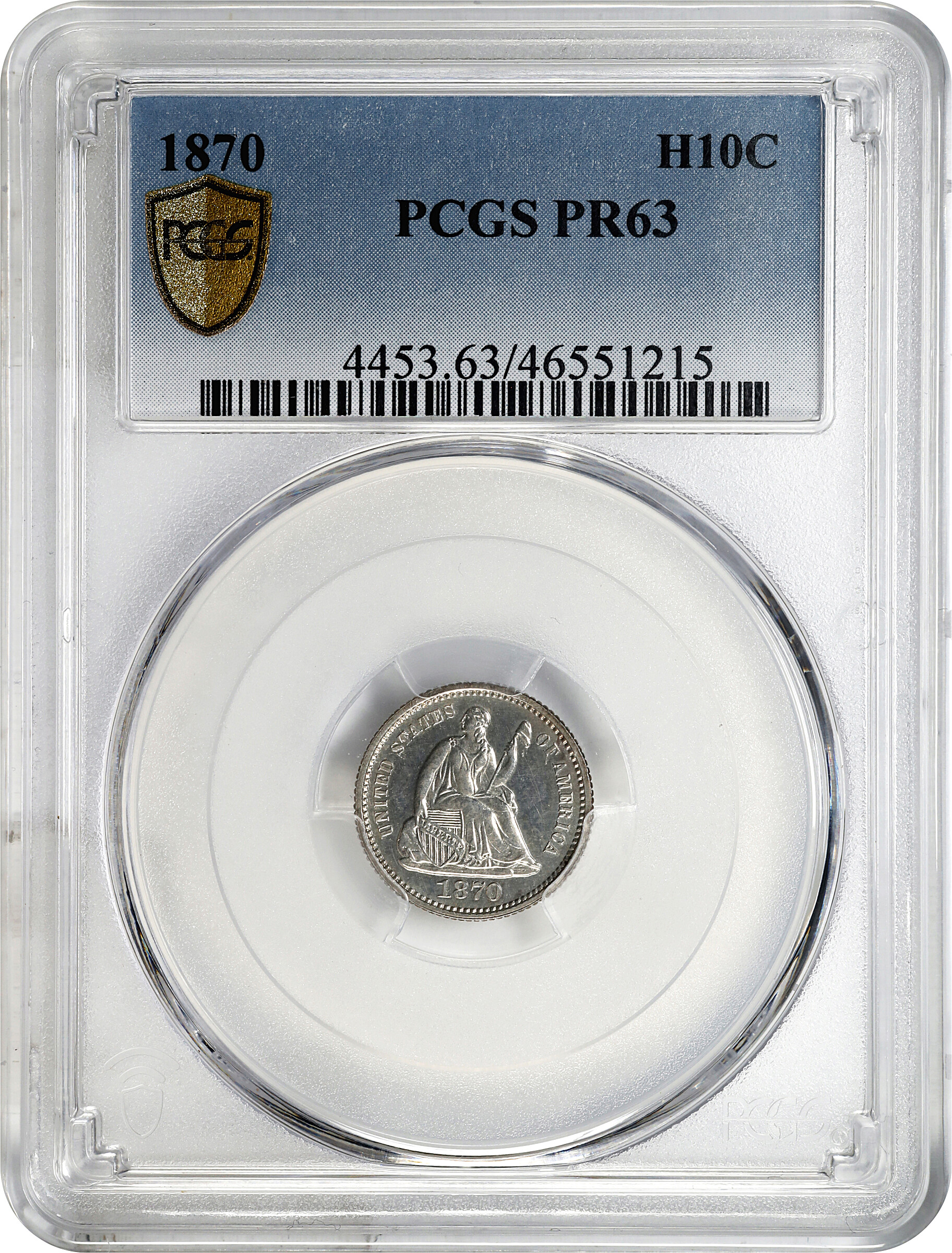 1870 H10c PR63 CAC thumbnail 9