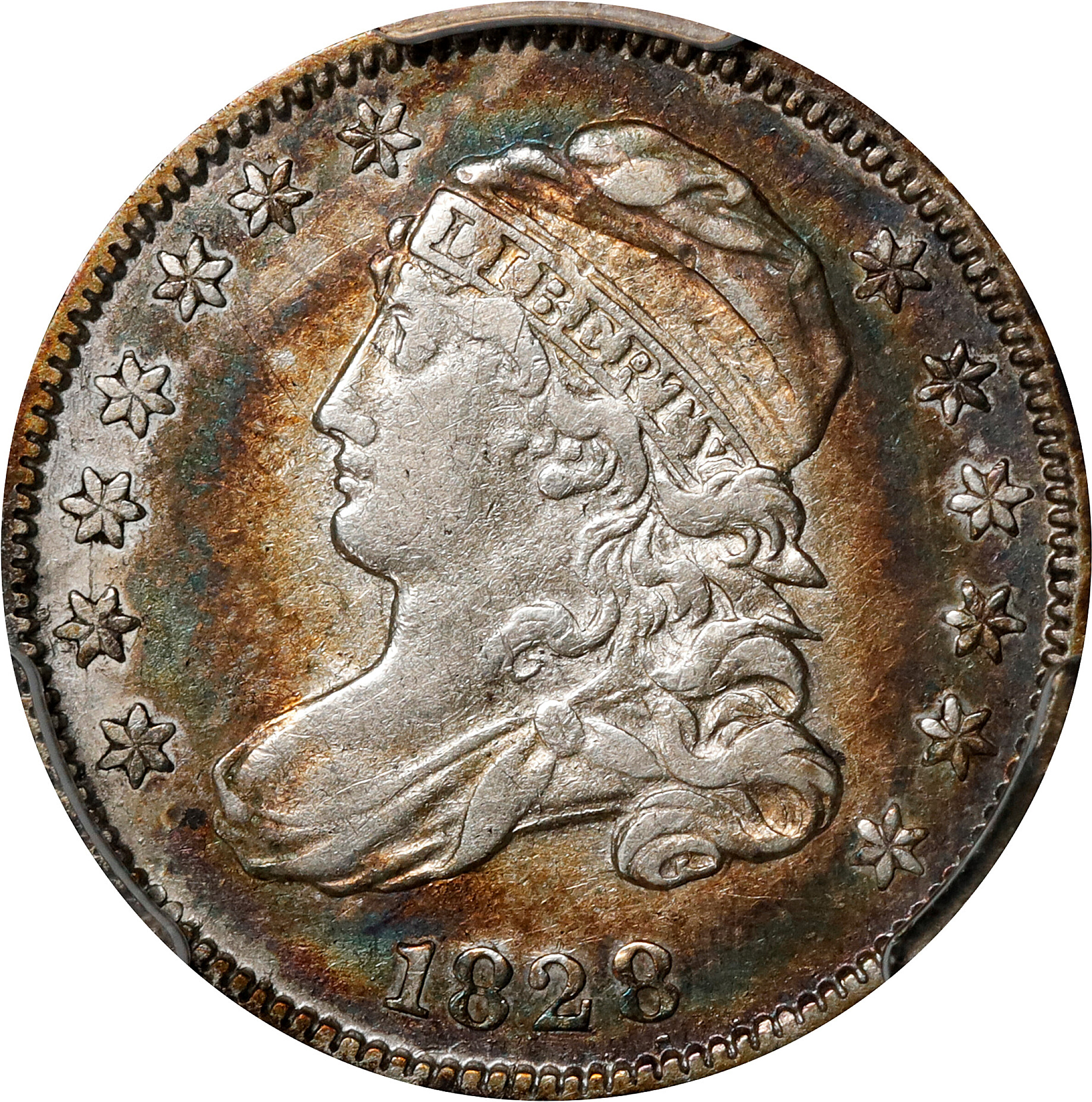1828 Capped Bust Dime. JR-1. Rarity-2. Small Date. EF-40 (PCGS).