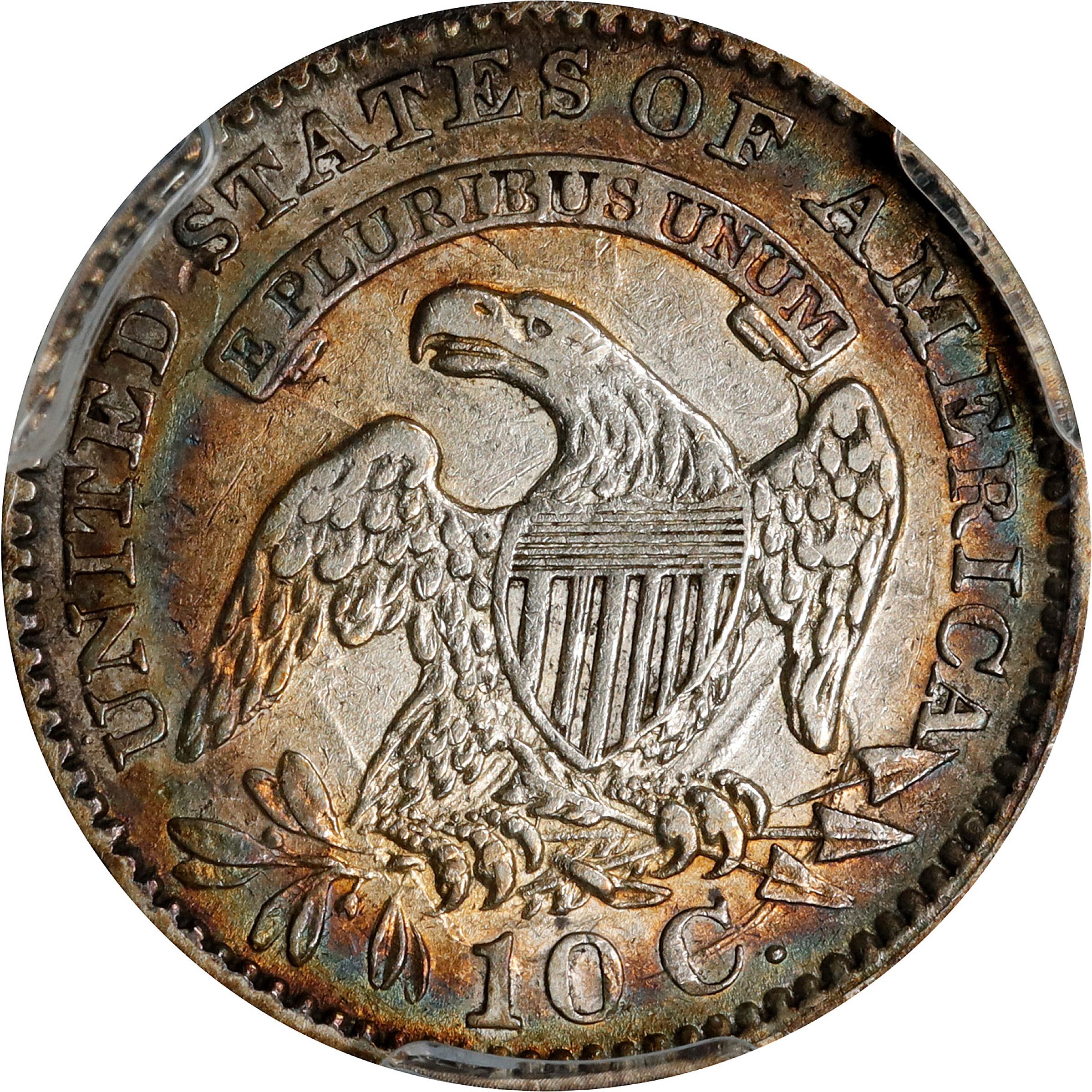 1828 10c Small Planchet, Small Date XF40 CAC thumbnail 2
