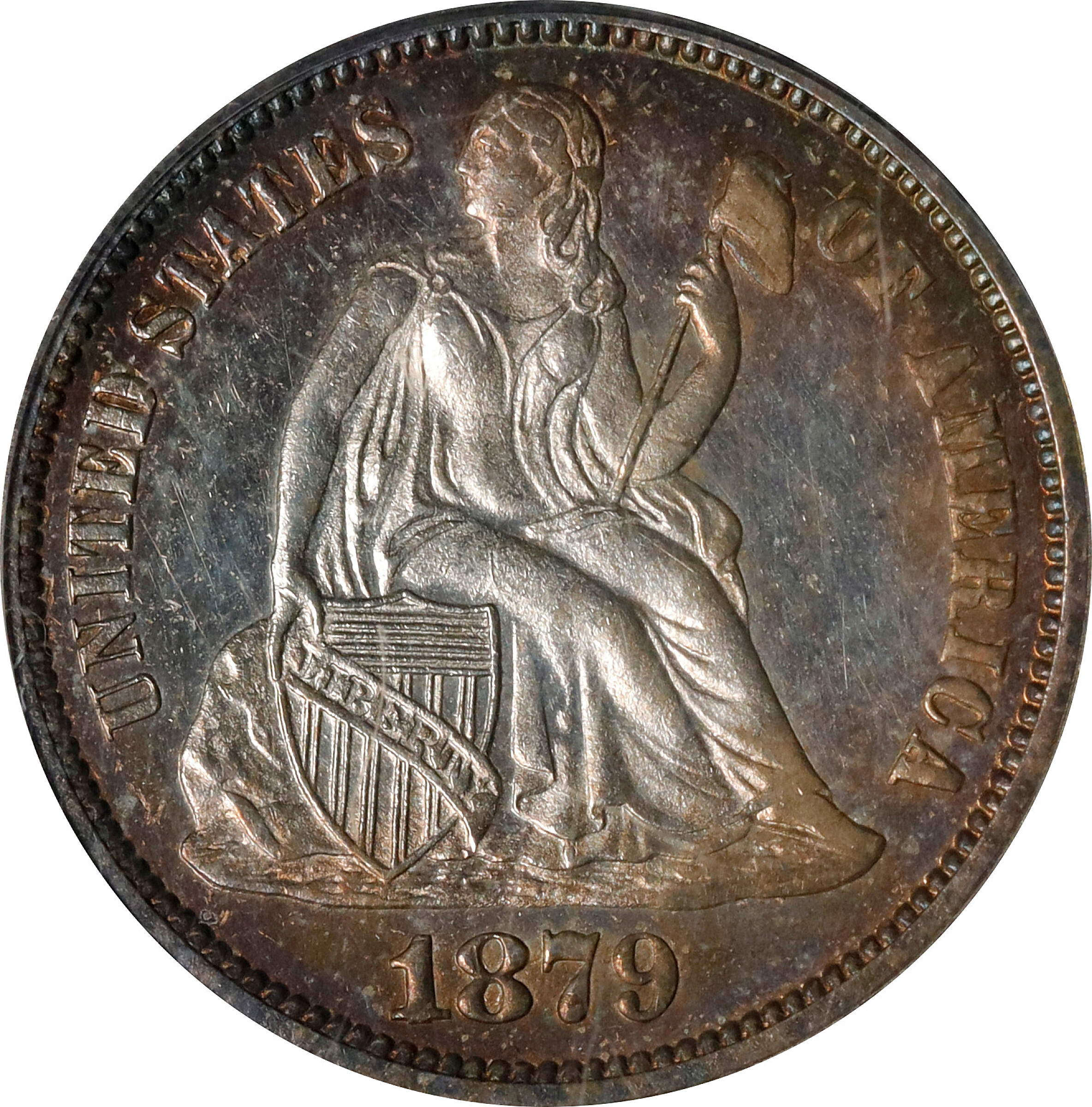 1879 Liberty Seated Dime. Proof-62 Cameo (PCGS).