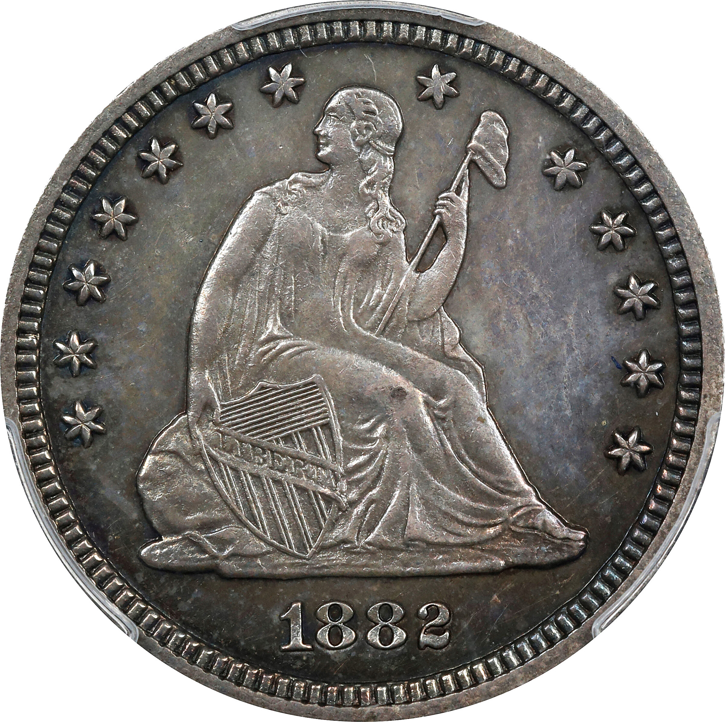 1882 Liberty Seated Quarter. Proof-62 (PCGS).