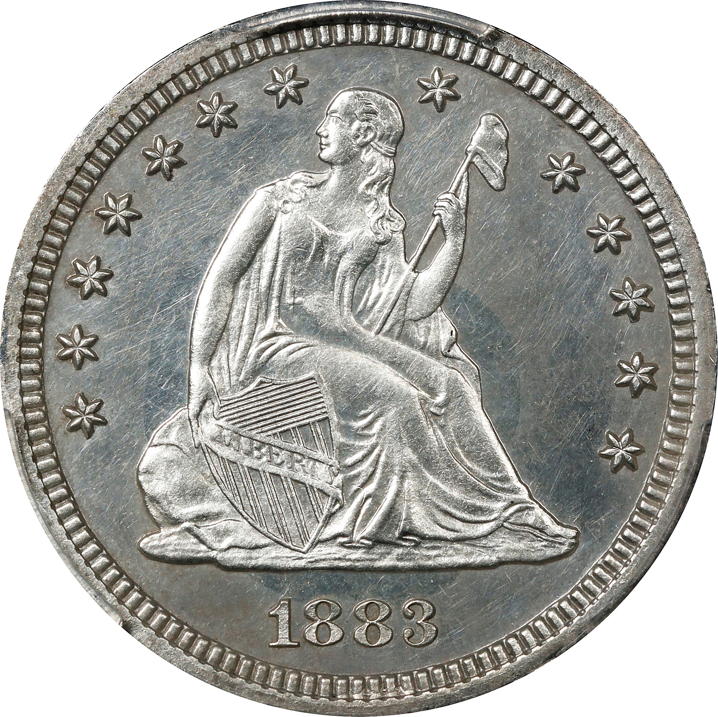 1883 Liberty Seated Quarter. Proof-62 (PCGS).