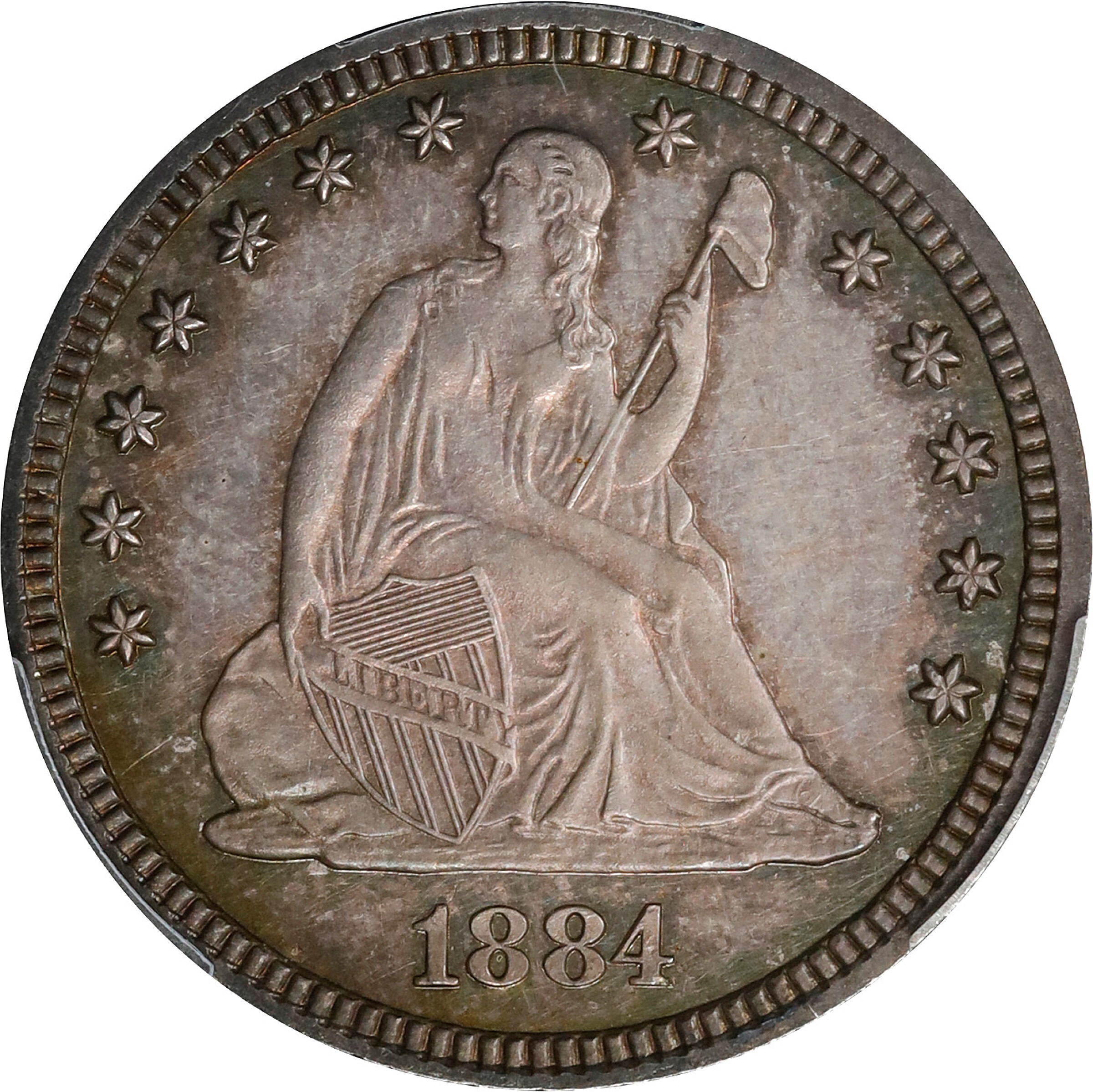 1884 Liberty Seated Quarter. Proof-61 (PCGS).