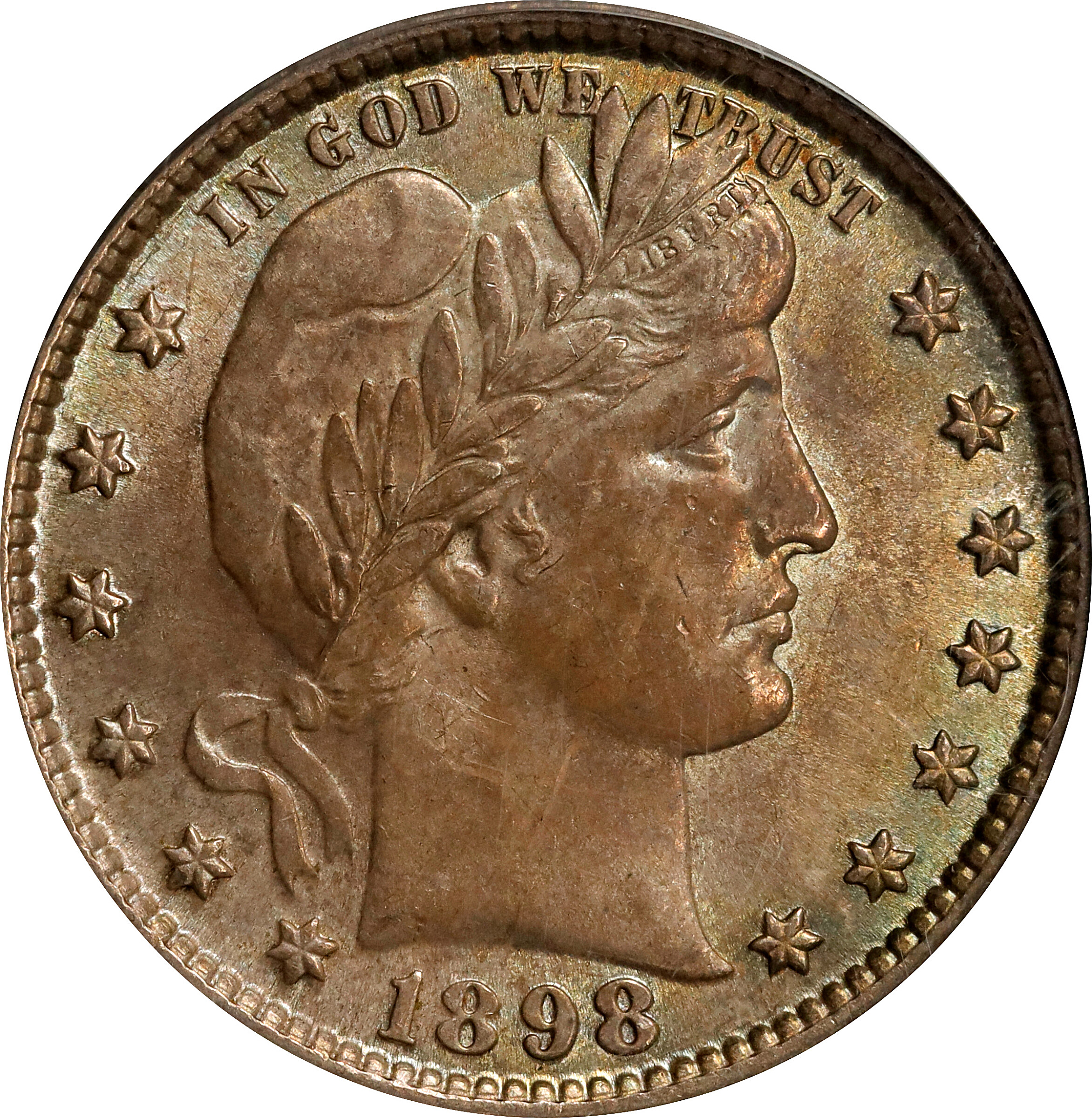 1898 Barber Quarter. MS-60 (PCGS). OGH.