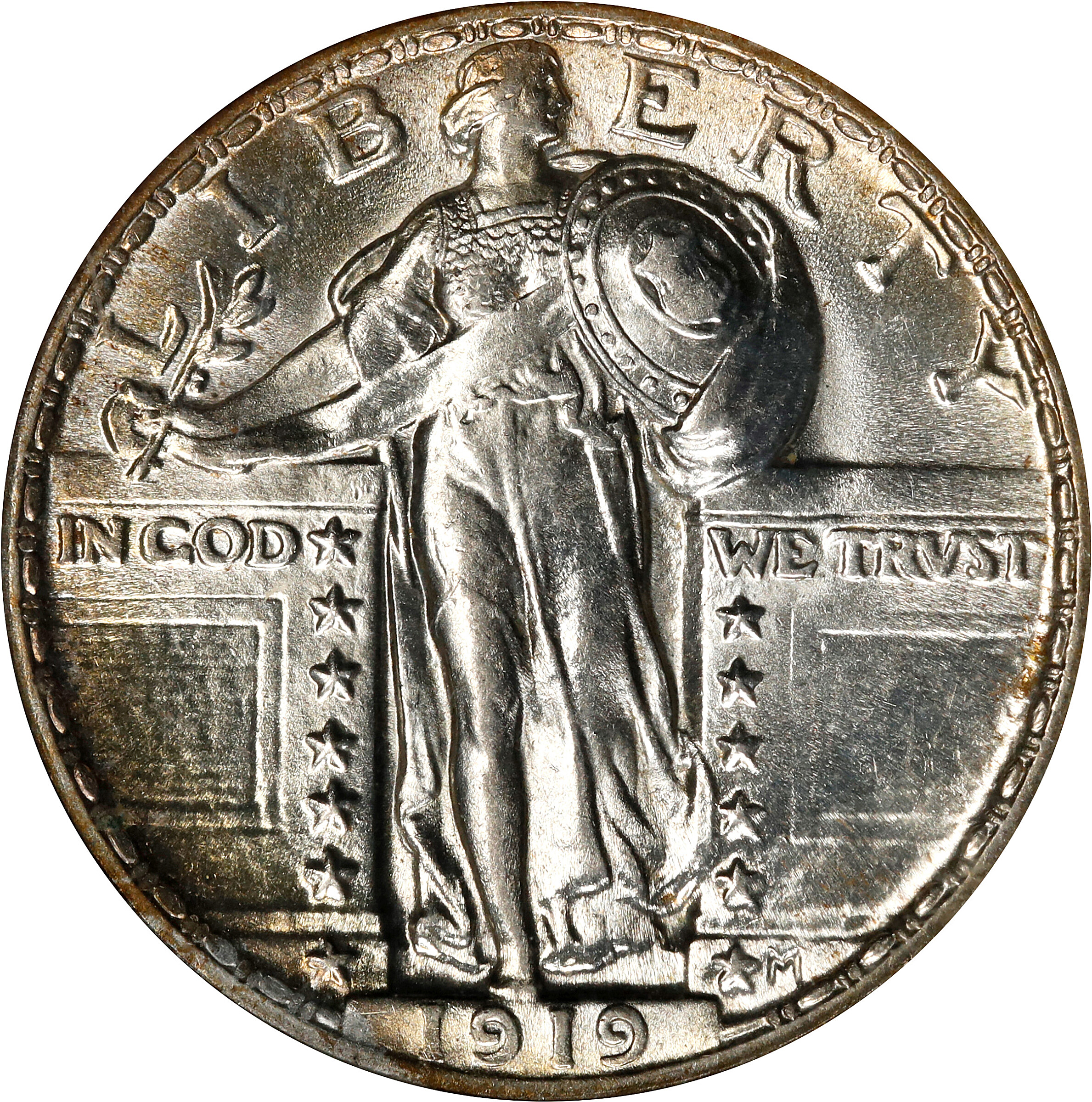 1919 Standing Liberty Quarter. MS-61 (NGC).